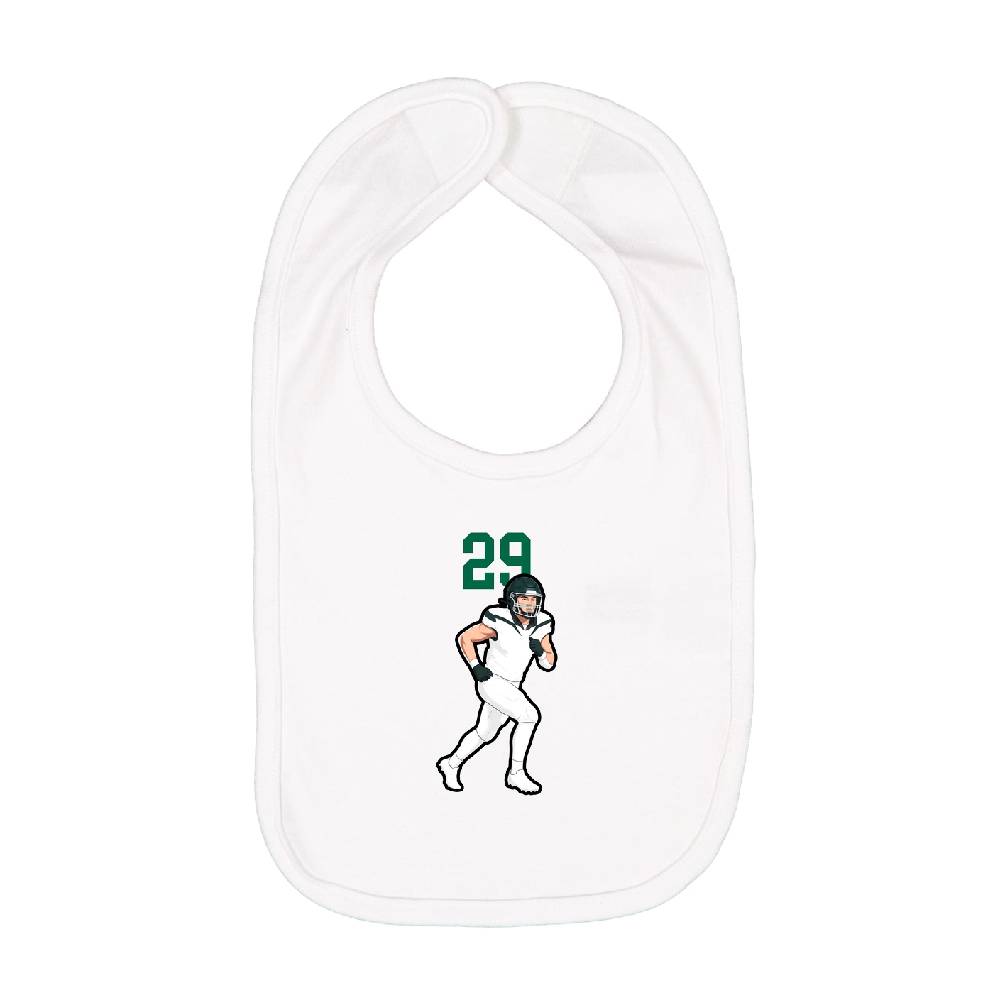 Infant Bib — Number Top in White