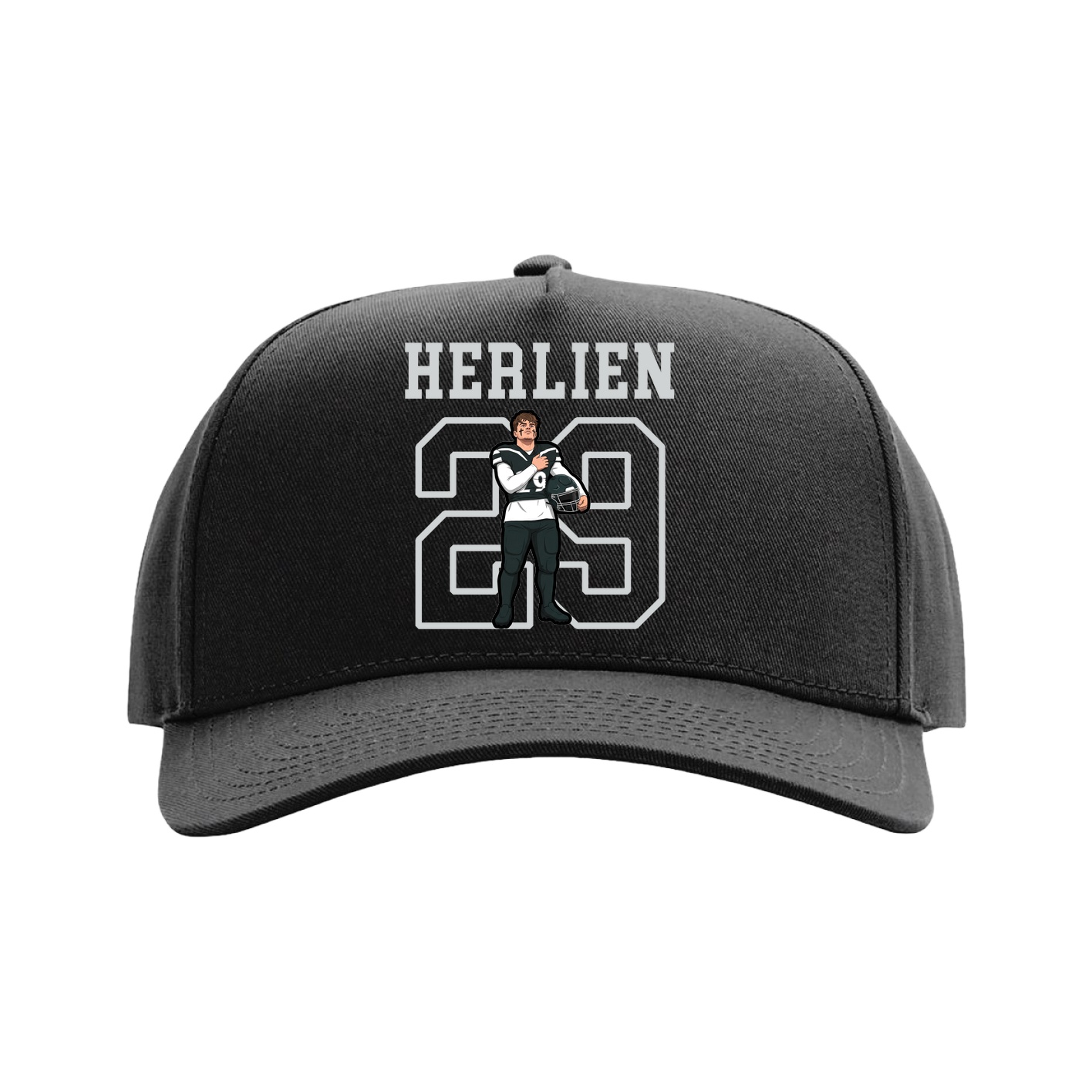 Full Fabric Five-Panel Champ Cap — Shirsey in Black
