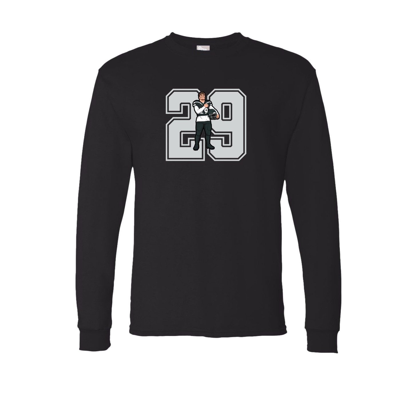 Long Sleeve Tee — Number in Black
