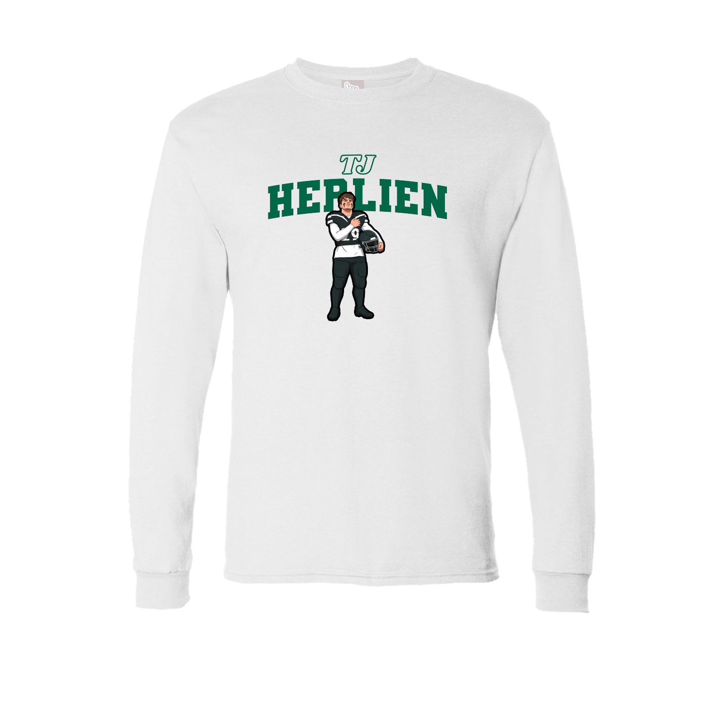 Long Sleeve Tee — Name Arch in White