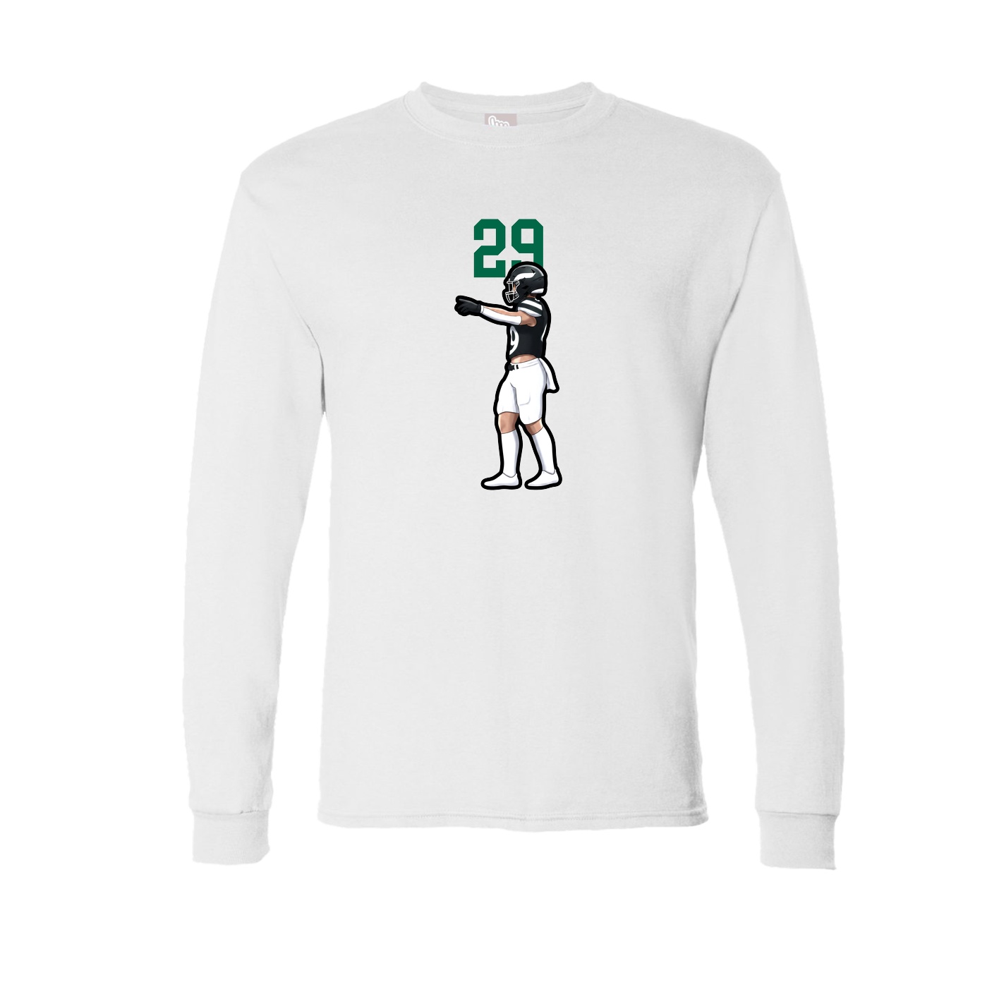 Long Sleeve Tee — Number Top in White