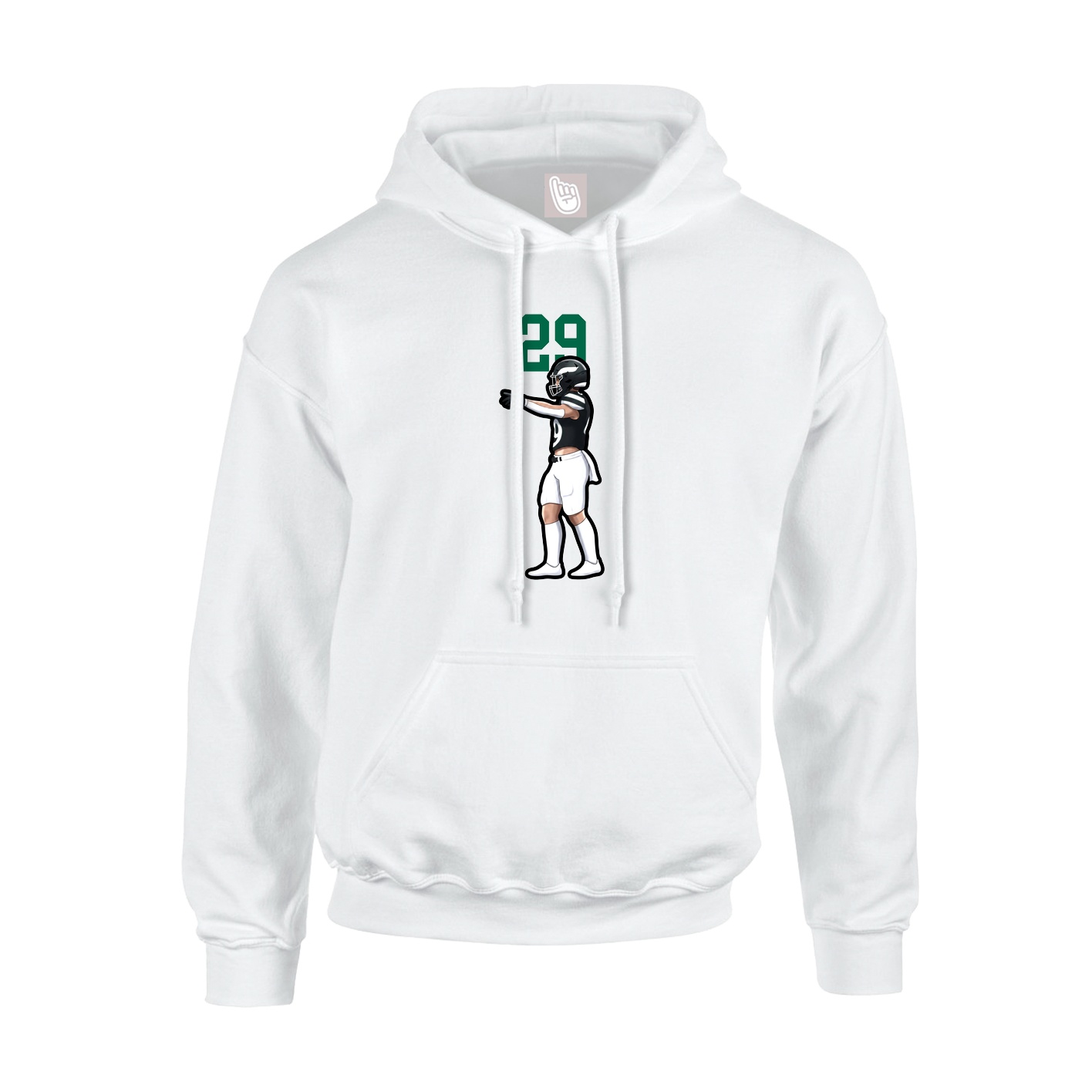 Youth Hoodie — Number Top in White