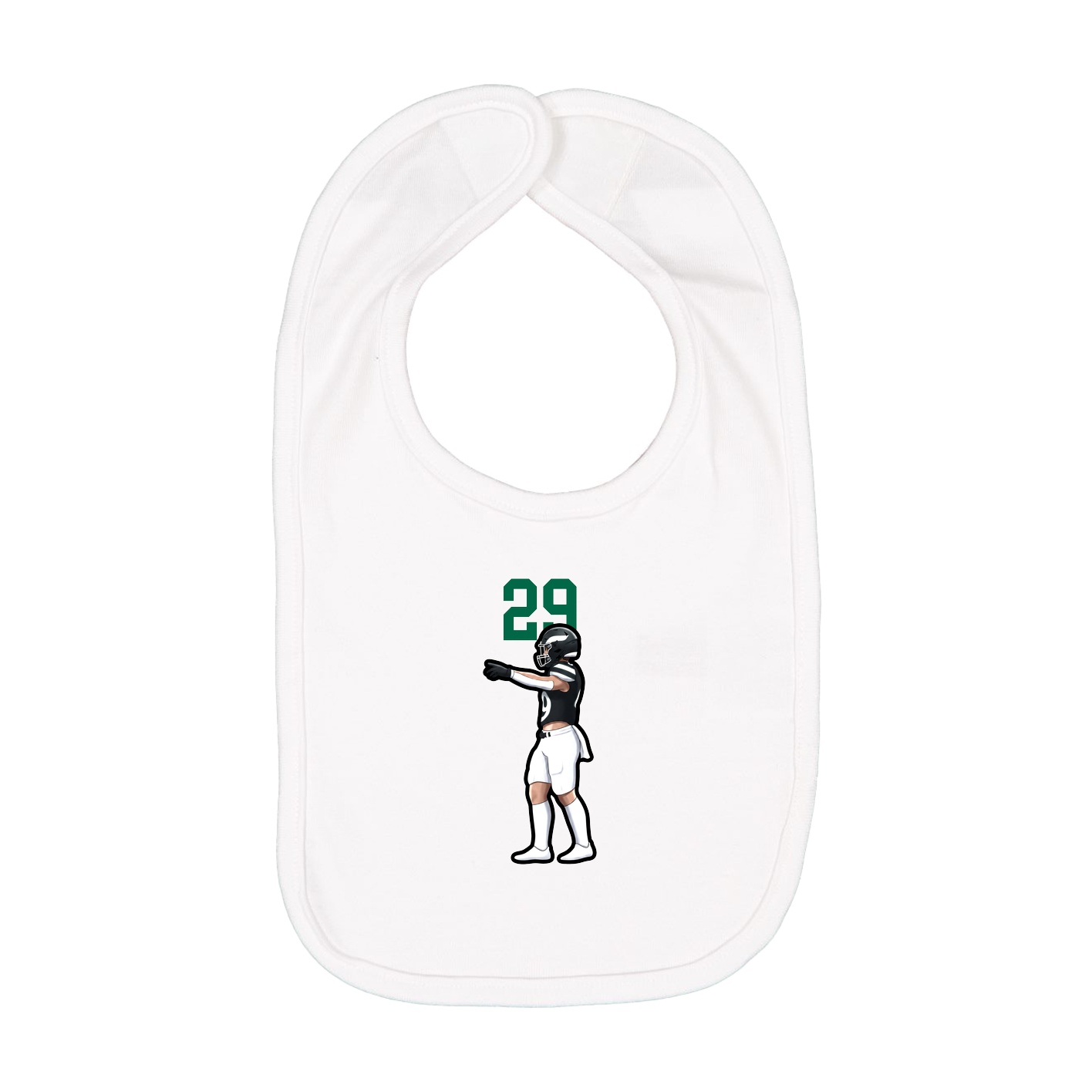 Infant Bib — Number Top in White