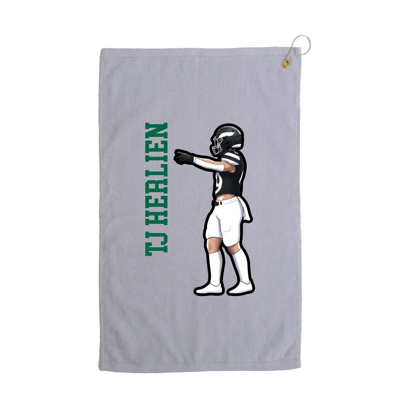Golf Towel — Name Vertical in Grey