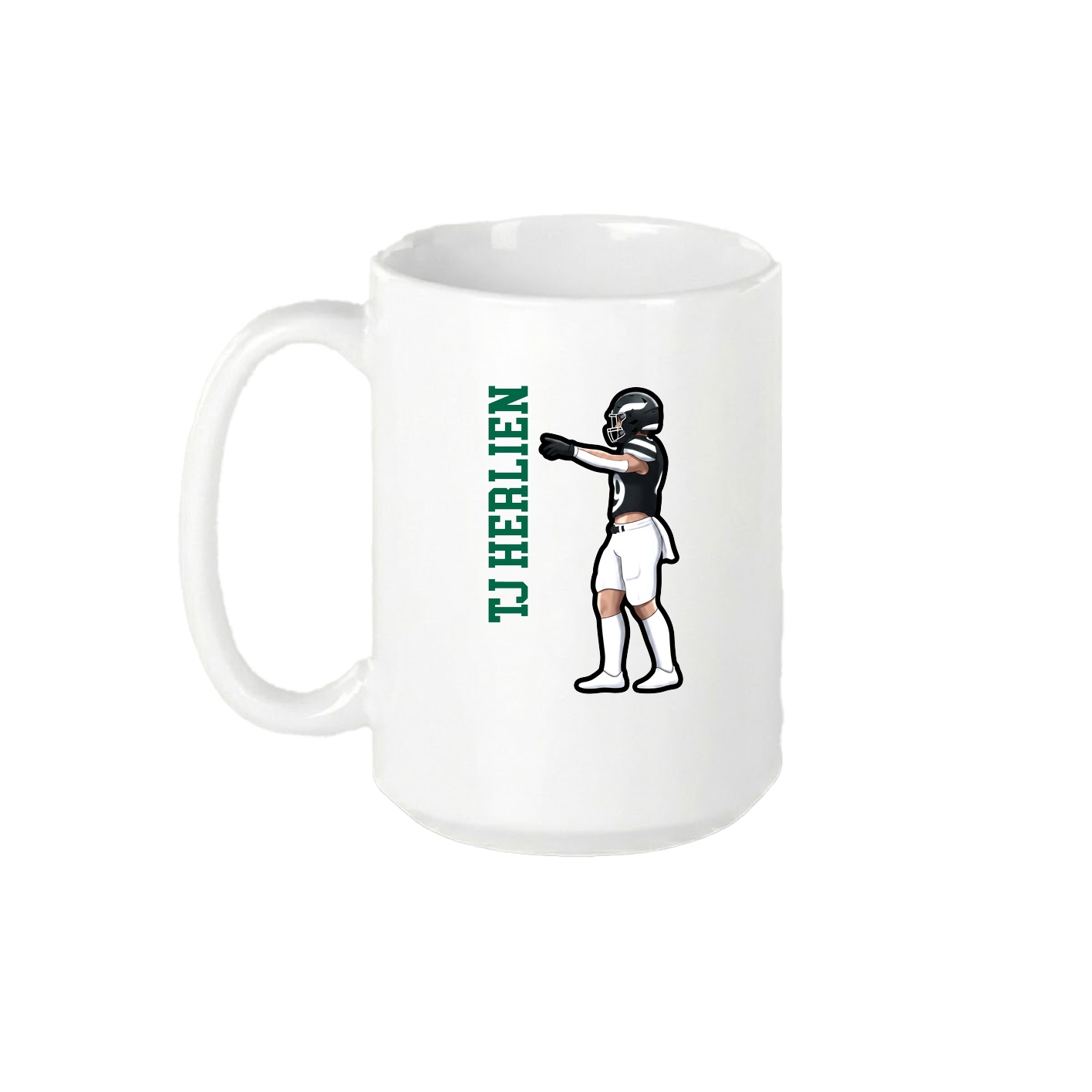 15oz Coffee Mug — Name Vertical in White