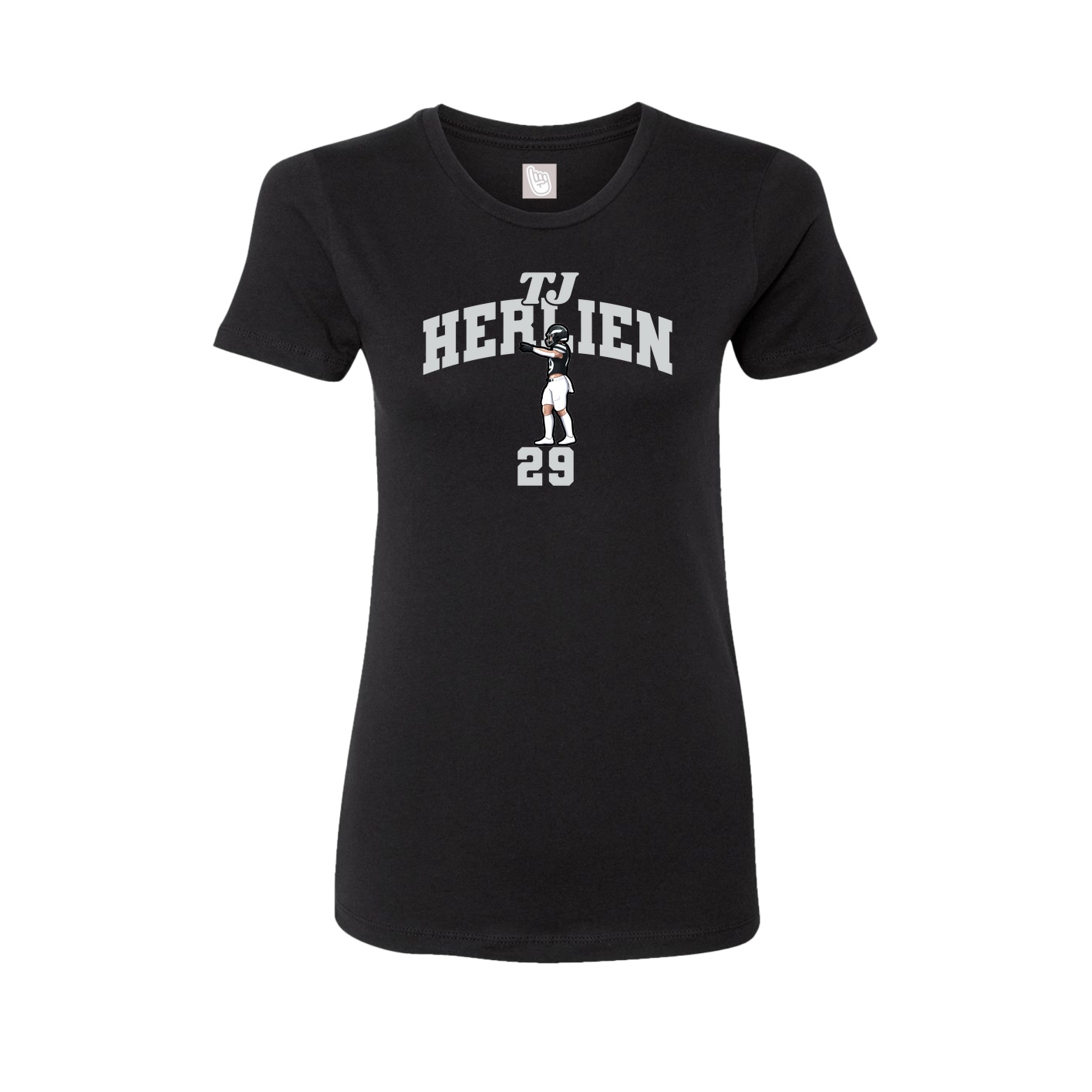 Fitted Women's Tee — Signature Arch in Black