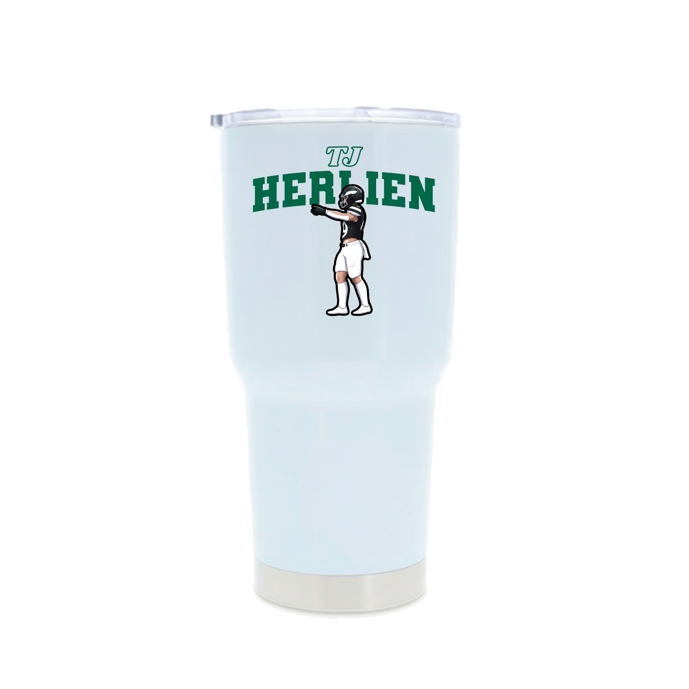 30oz Stainless Steel Tumbler — Name Arch in White