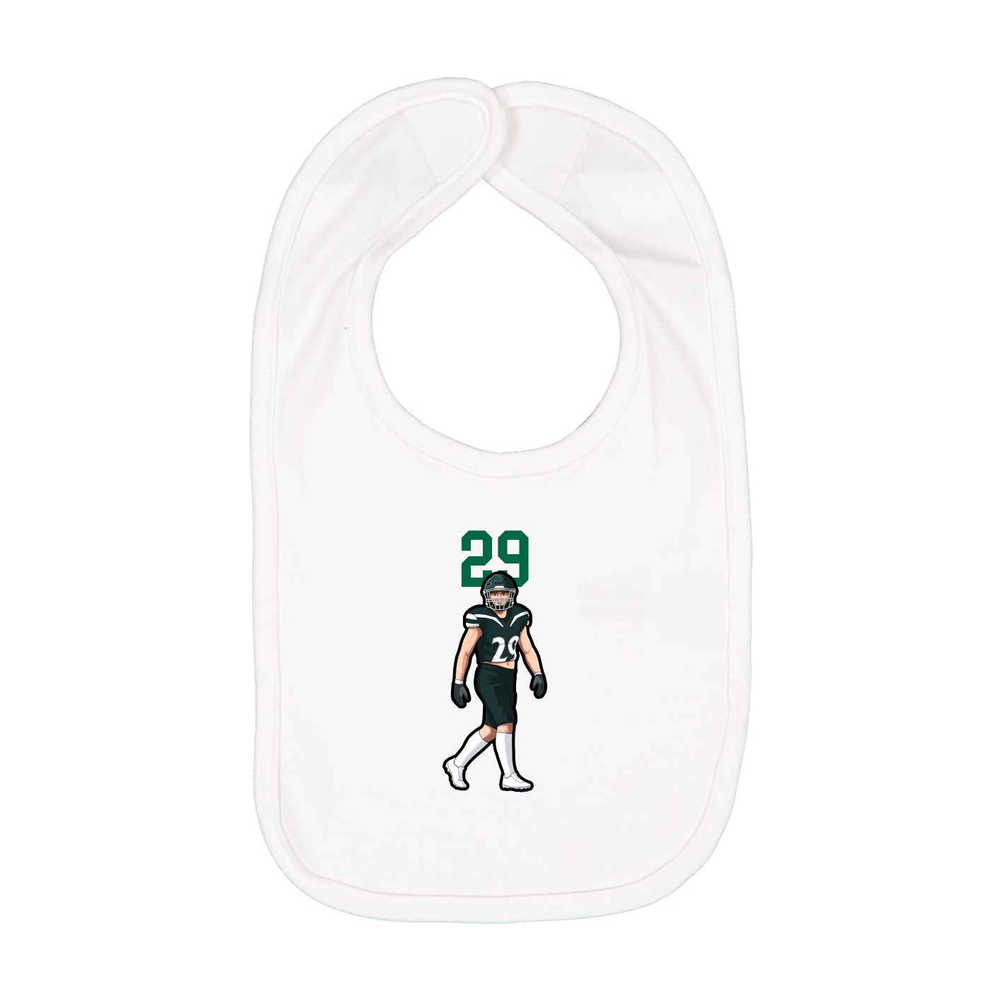 Infant Bib — Number Top in White