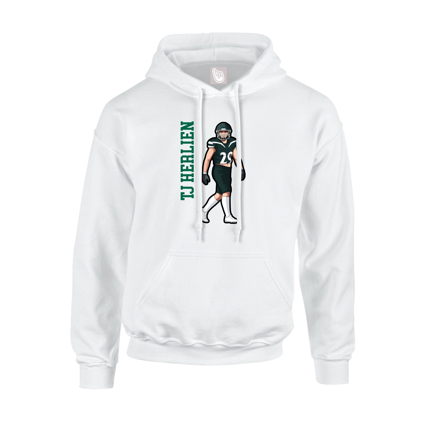 Hoodie — Name Vertical in White