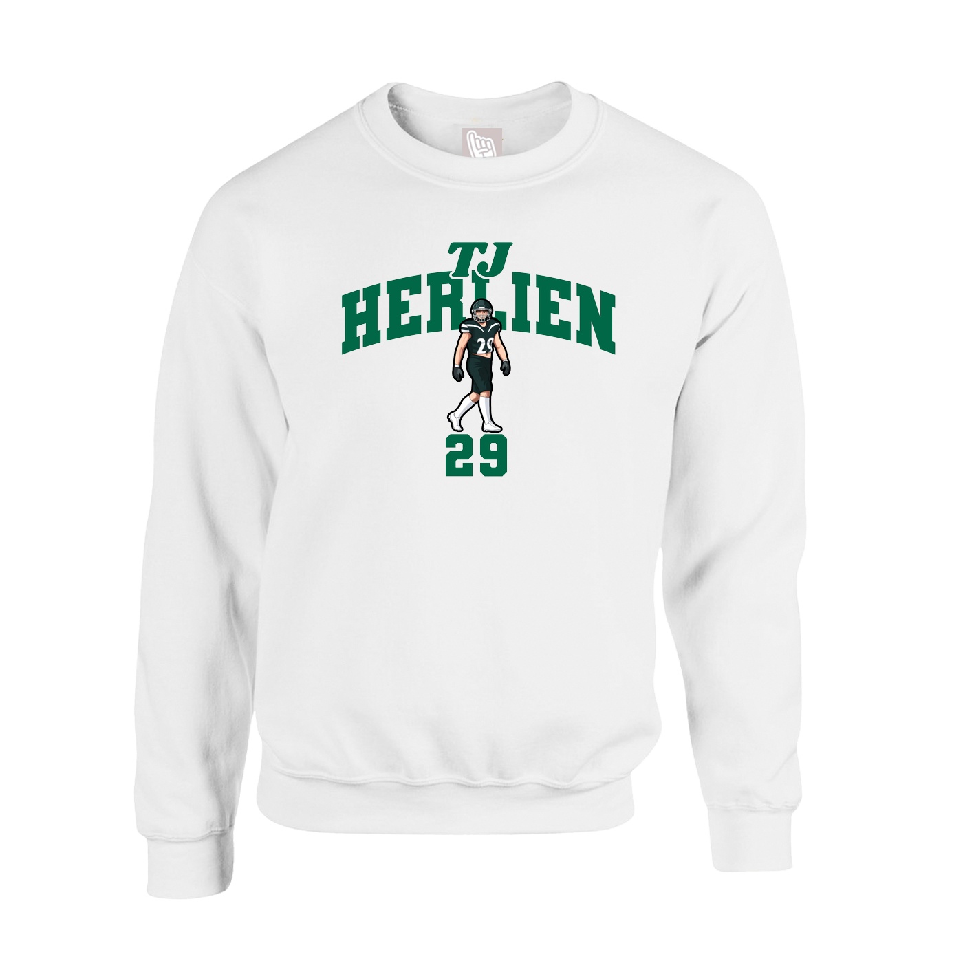 Fleece Crew — Signature Arch in White