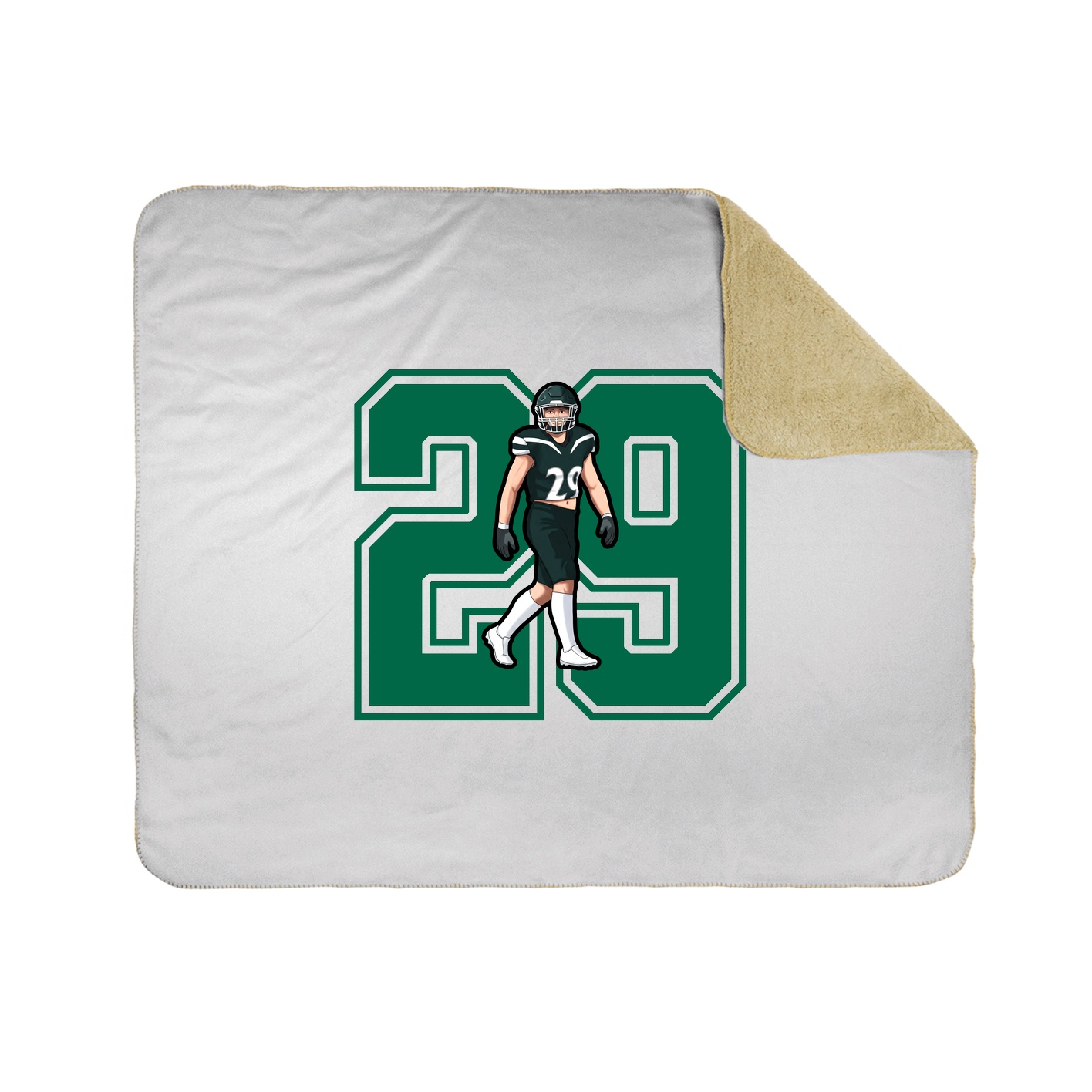 Throw Blanket — Number in White