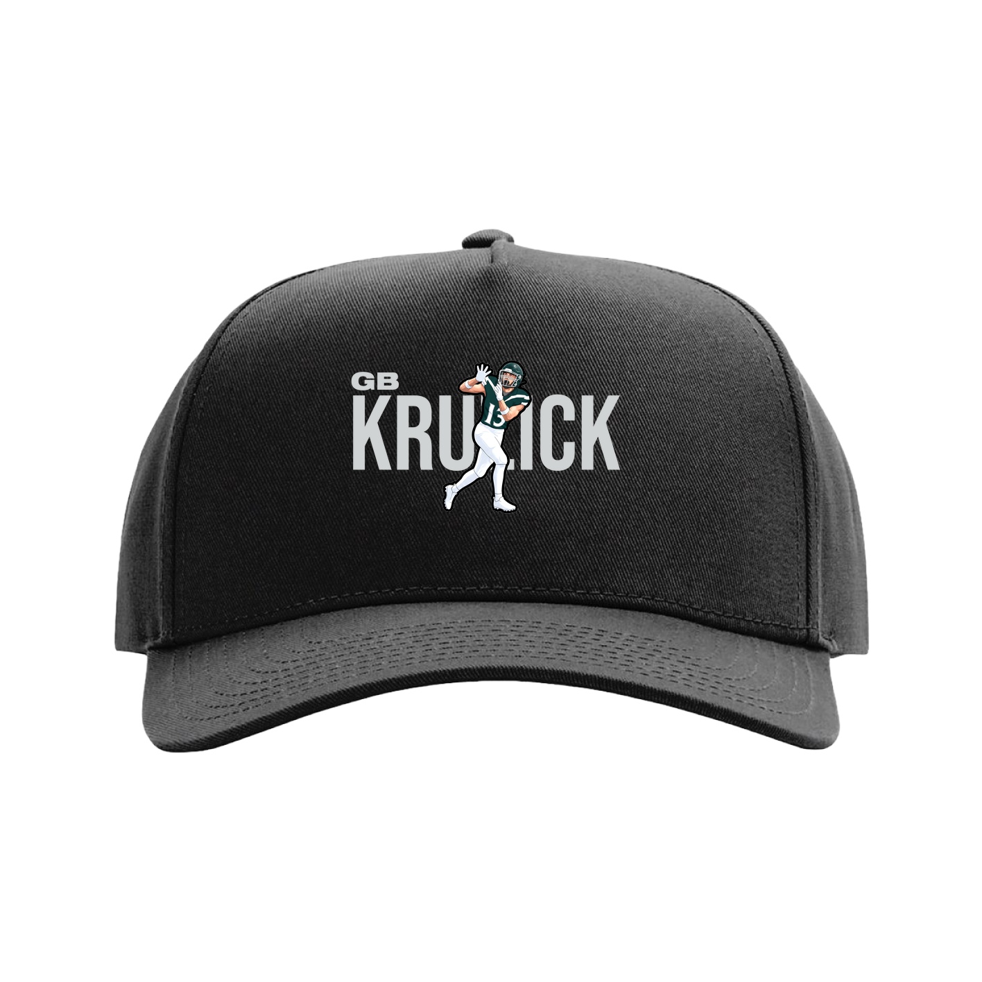 Full Fabric Five-Panel Champ Cap — Player Name in Black