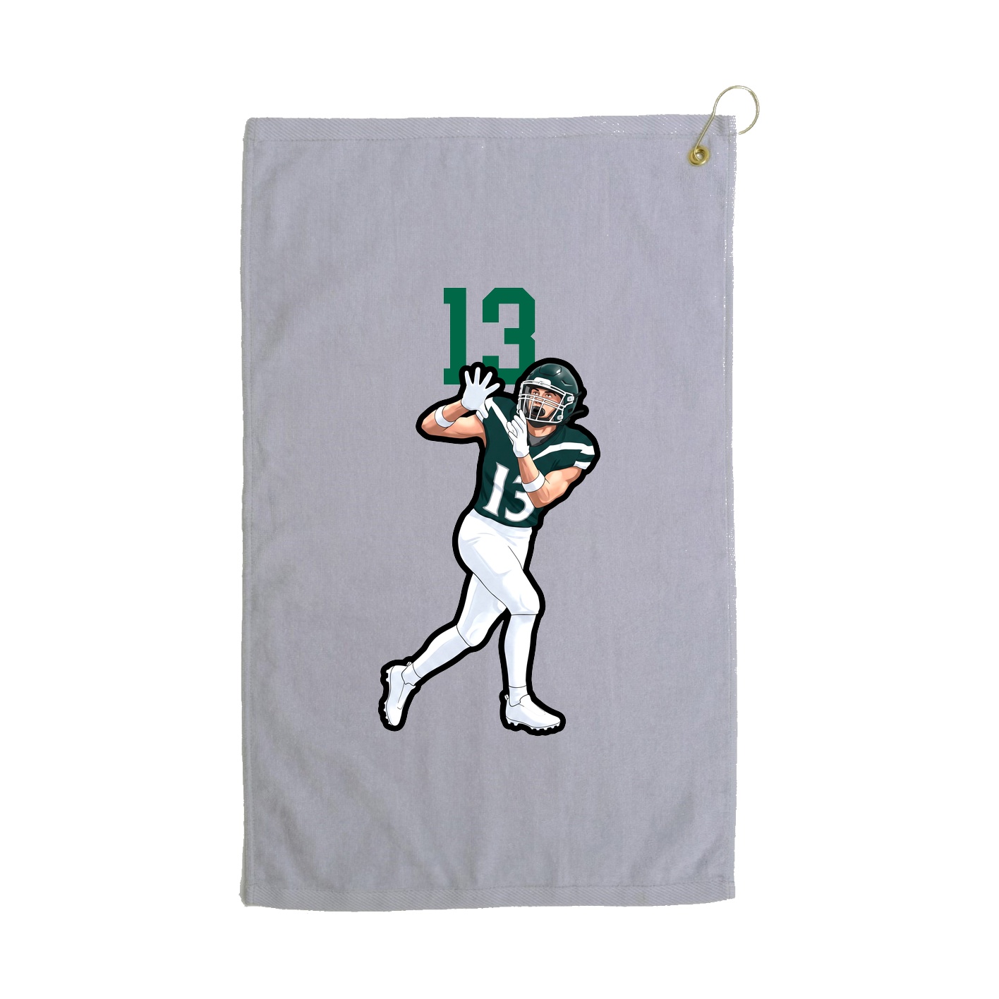 Golf Towel — Number Top in Grey