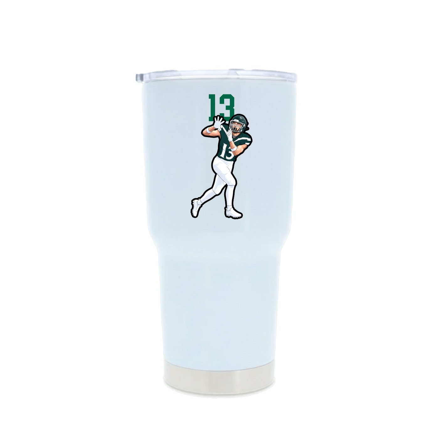 30oz Stainless Steel Tumbler — Number Top in White
