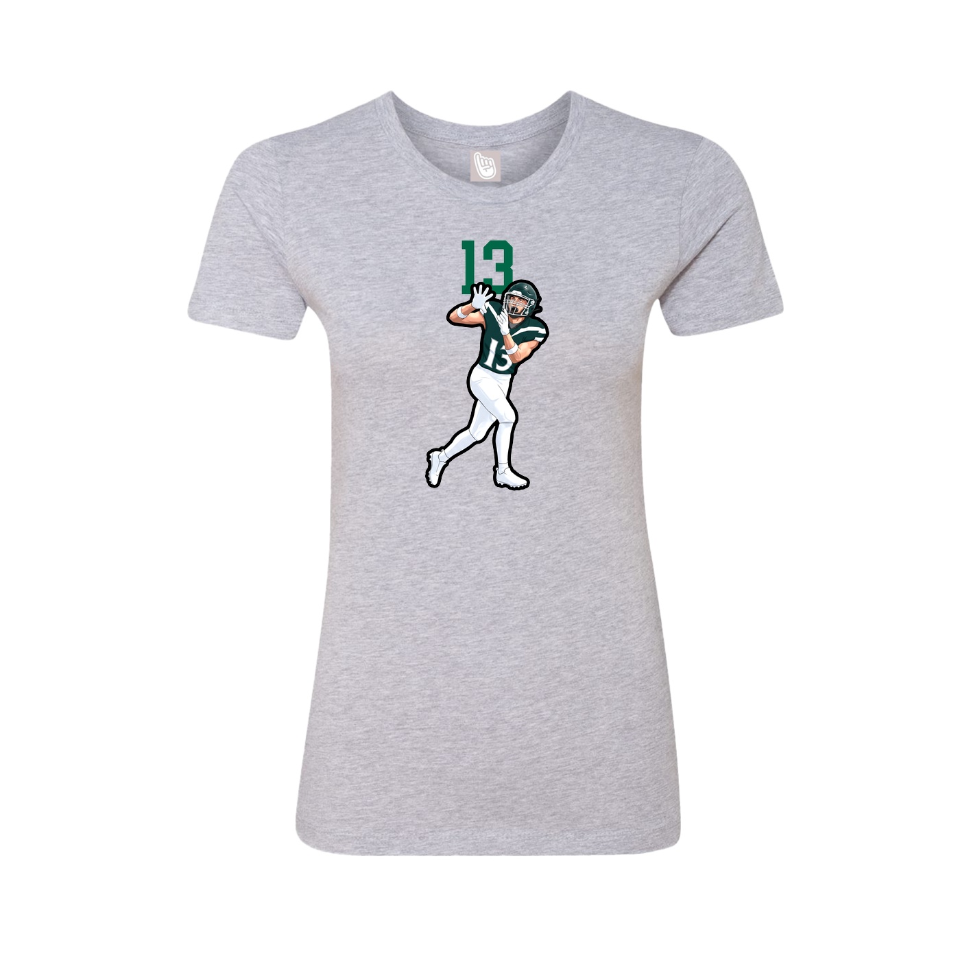 Fitted Women's Tee — Number Top in Grey