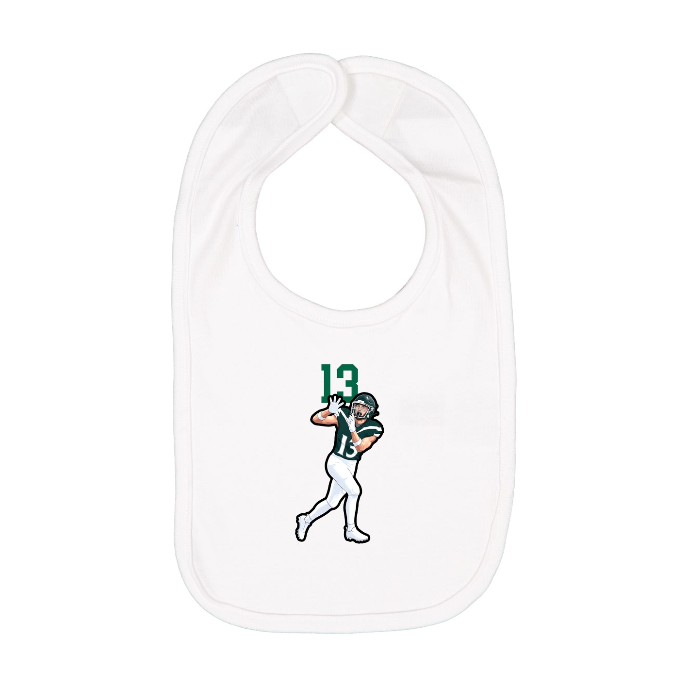 Infant Bib — Number Top in White