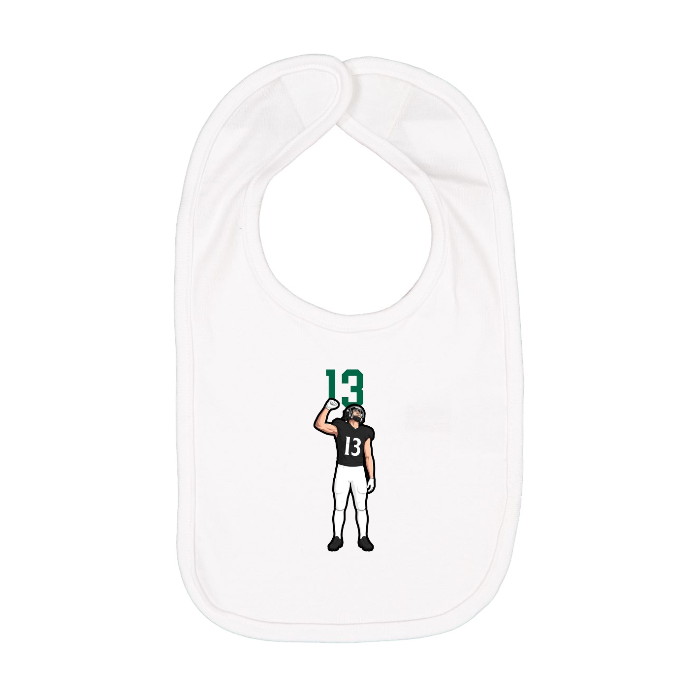 Infant Bib — Number Top in White