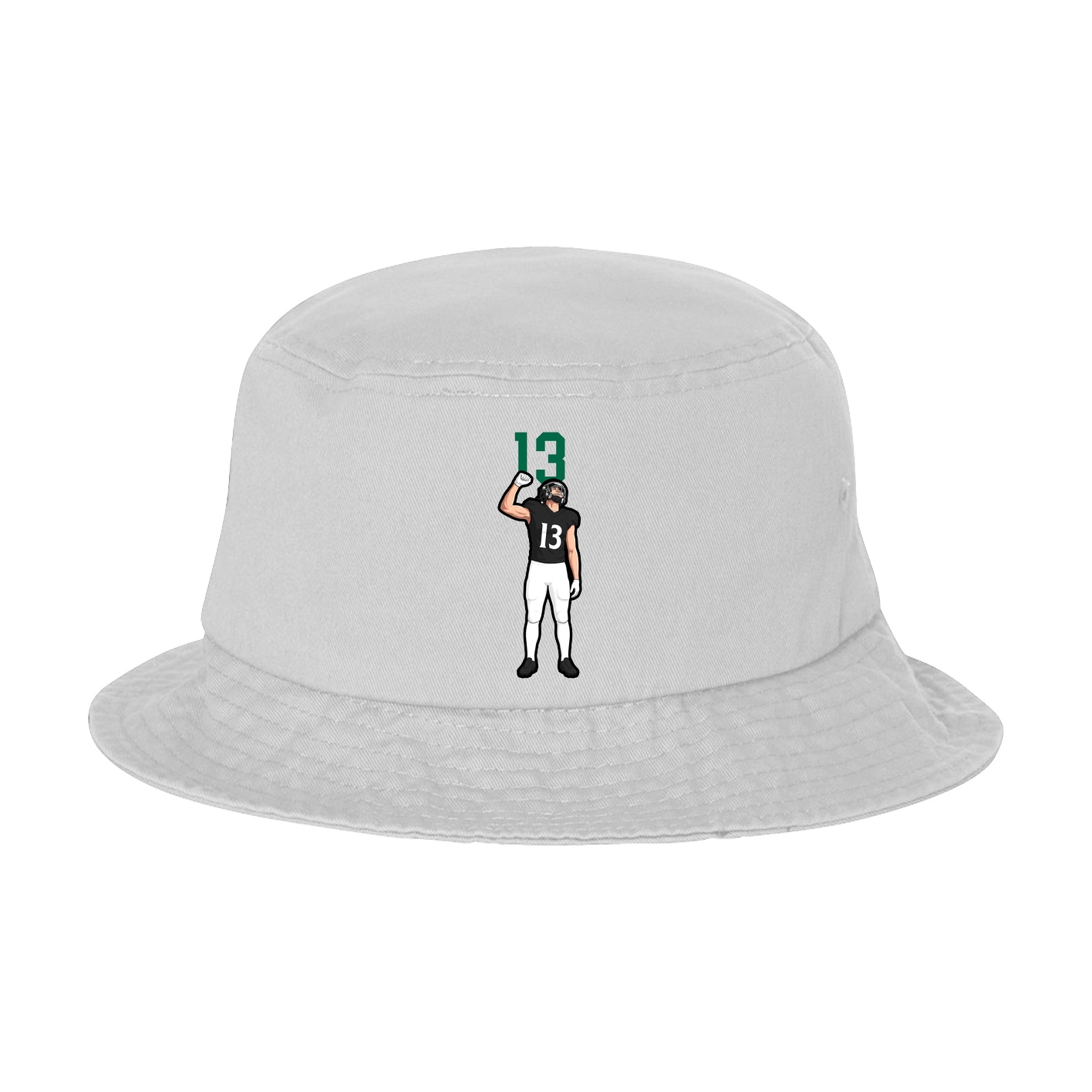 Bucket Cap — Number Top in White
