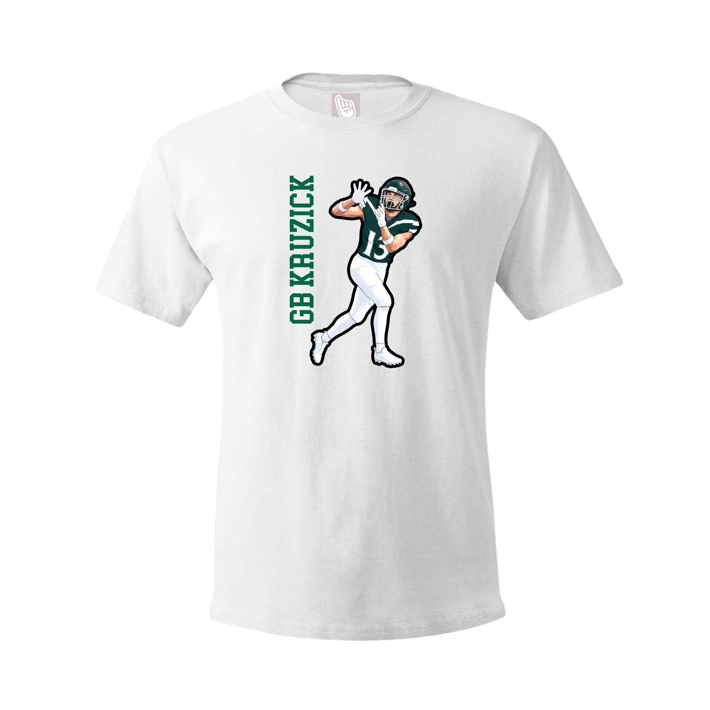 Tee — Name Vertical in White