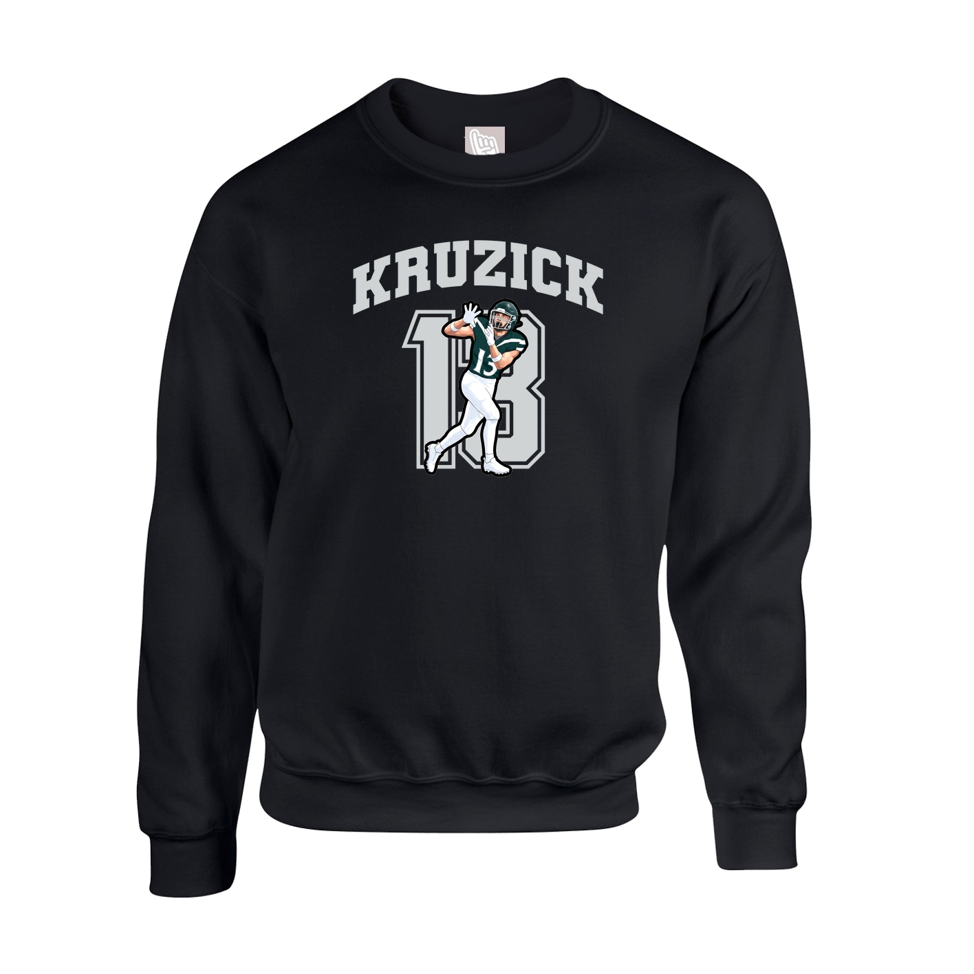 Fleece Crew — Number in Black