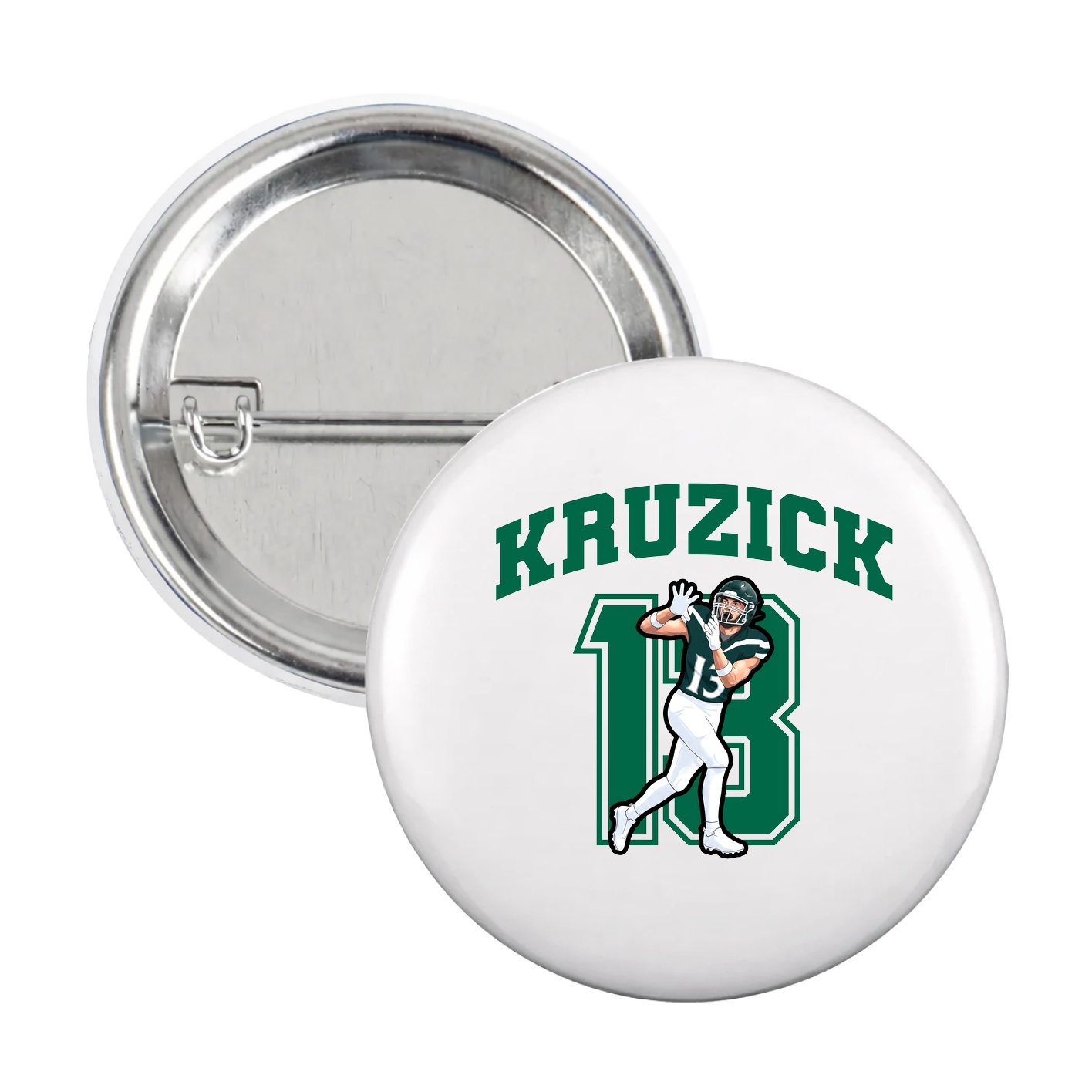 Game Day Button — Number in White
