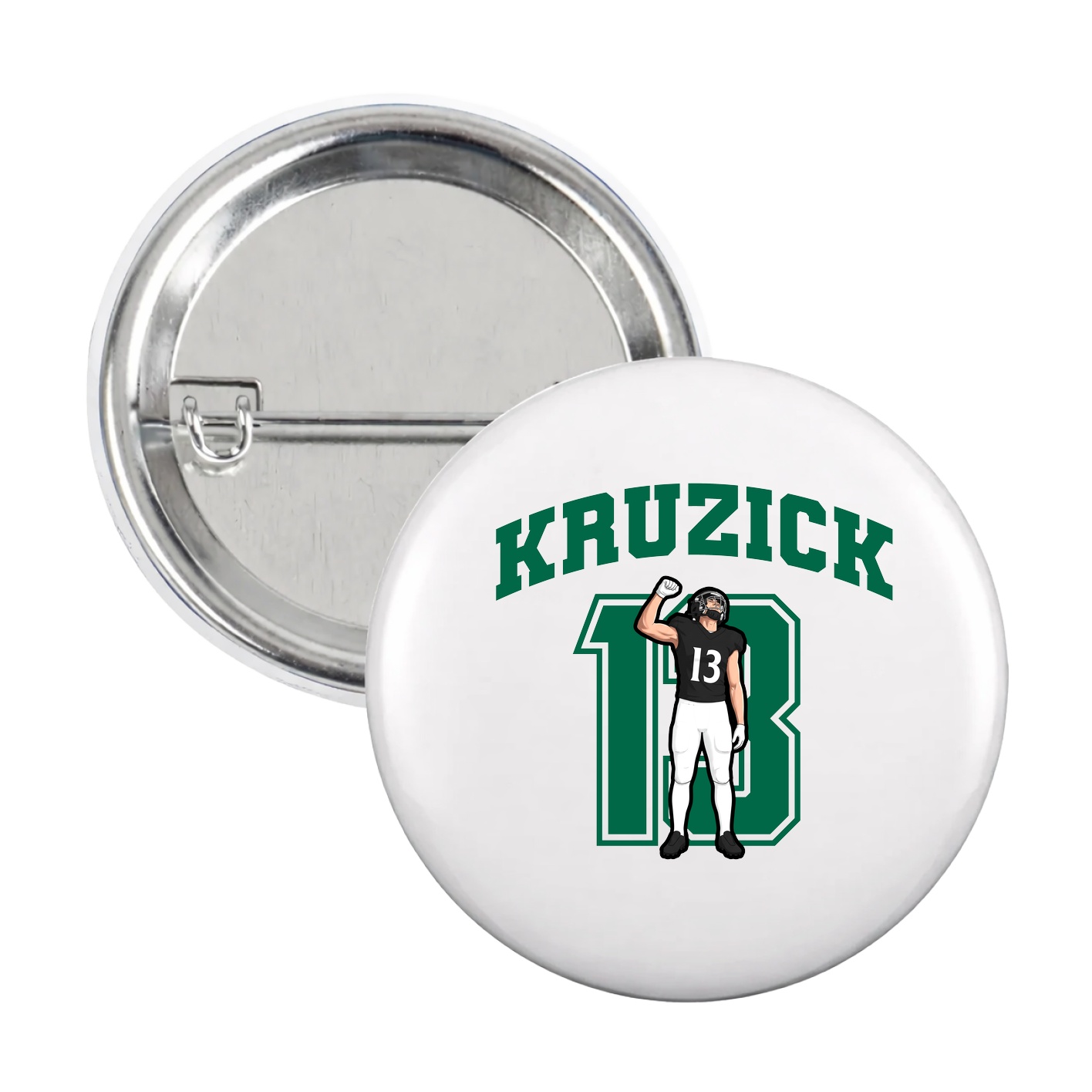 Game Day Button — Number in White
