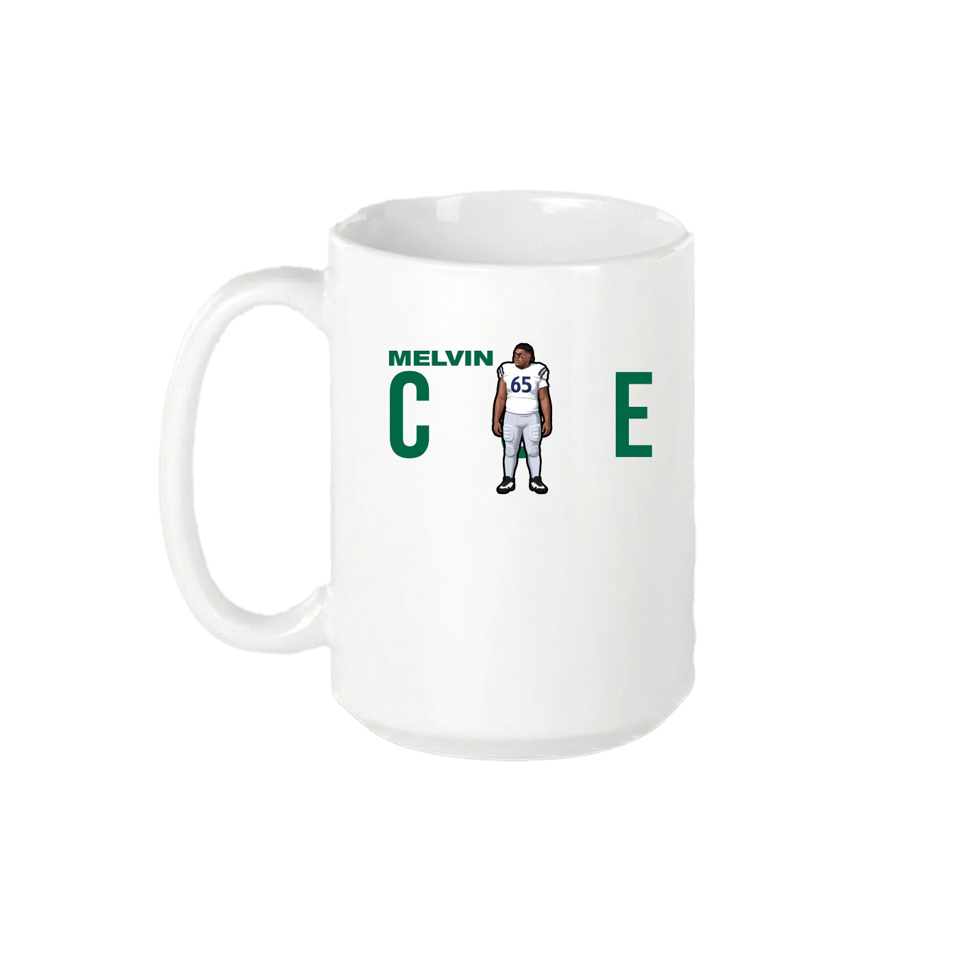 15oz Coffee Mug — Player Name in White