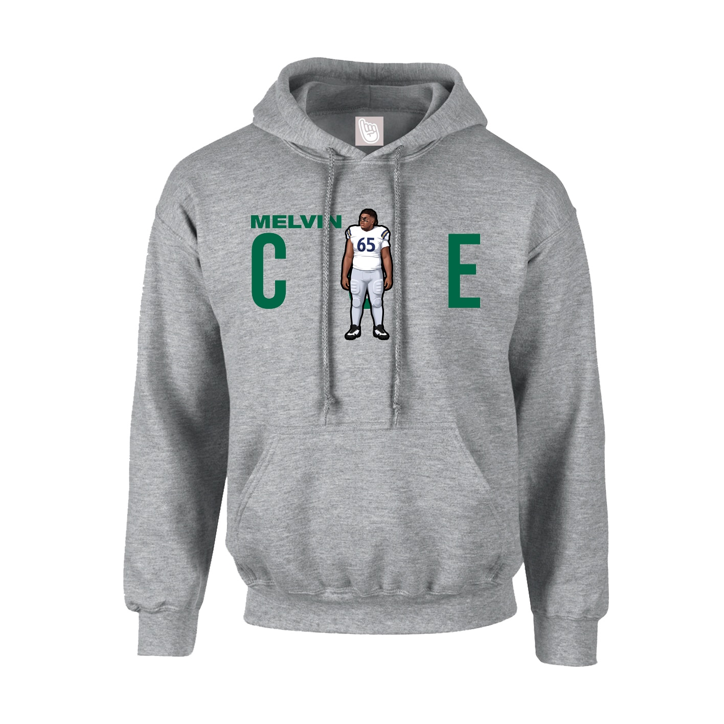 Youth Hoodie — Player Name in Grey