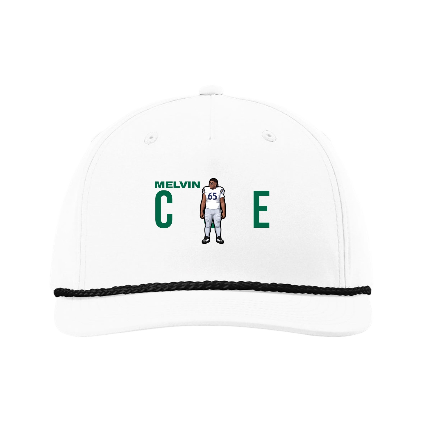 Five-Panel Classic Rope Cap — Player Name in White