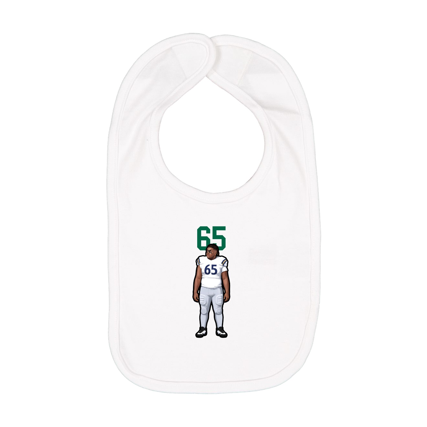 Infant Bib — Number Top in White