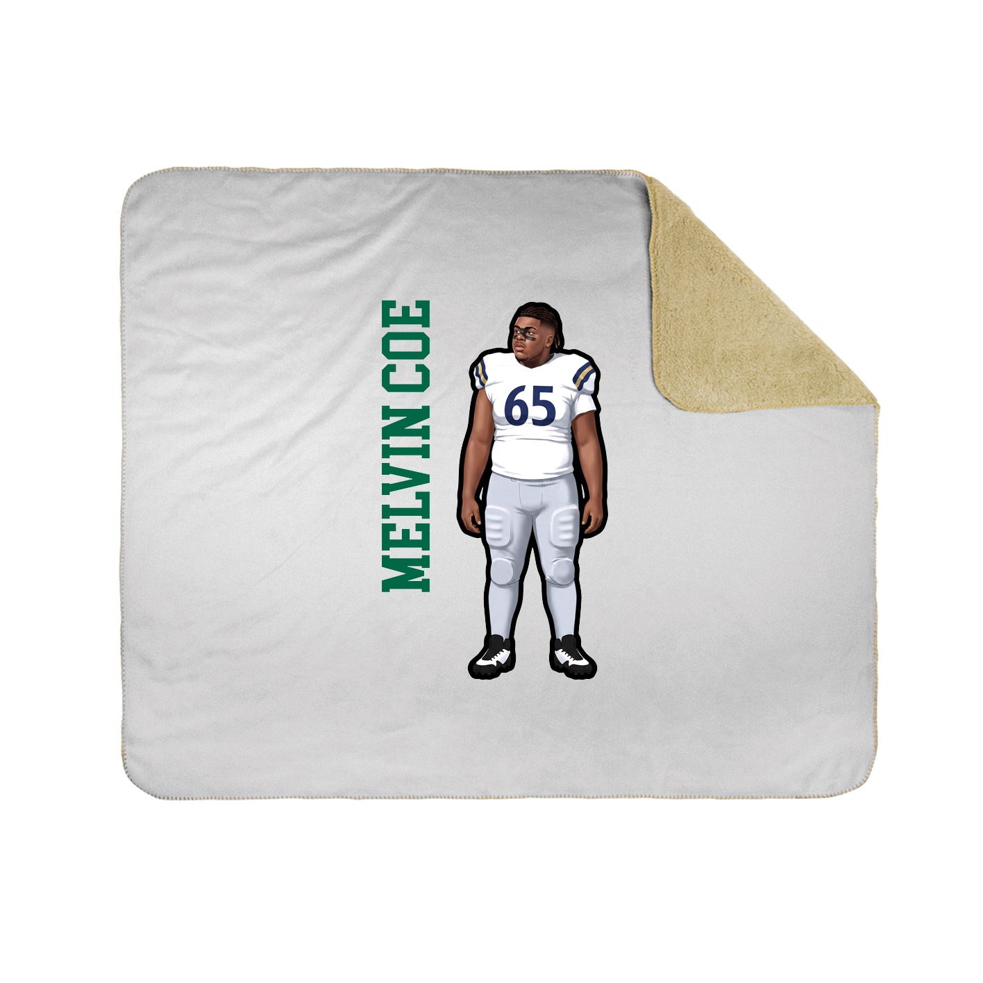 Throw Blanket — Name Vertical in White