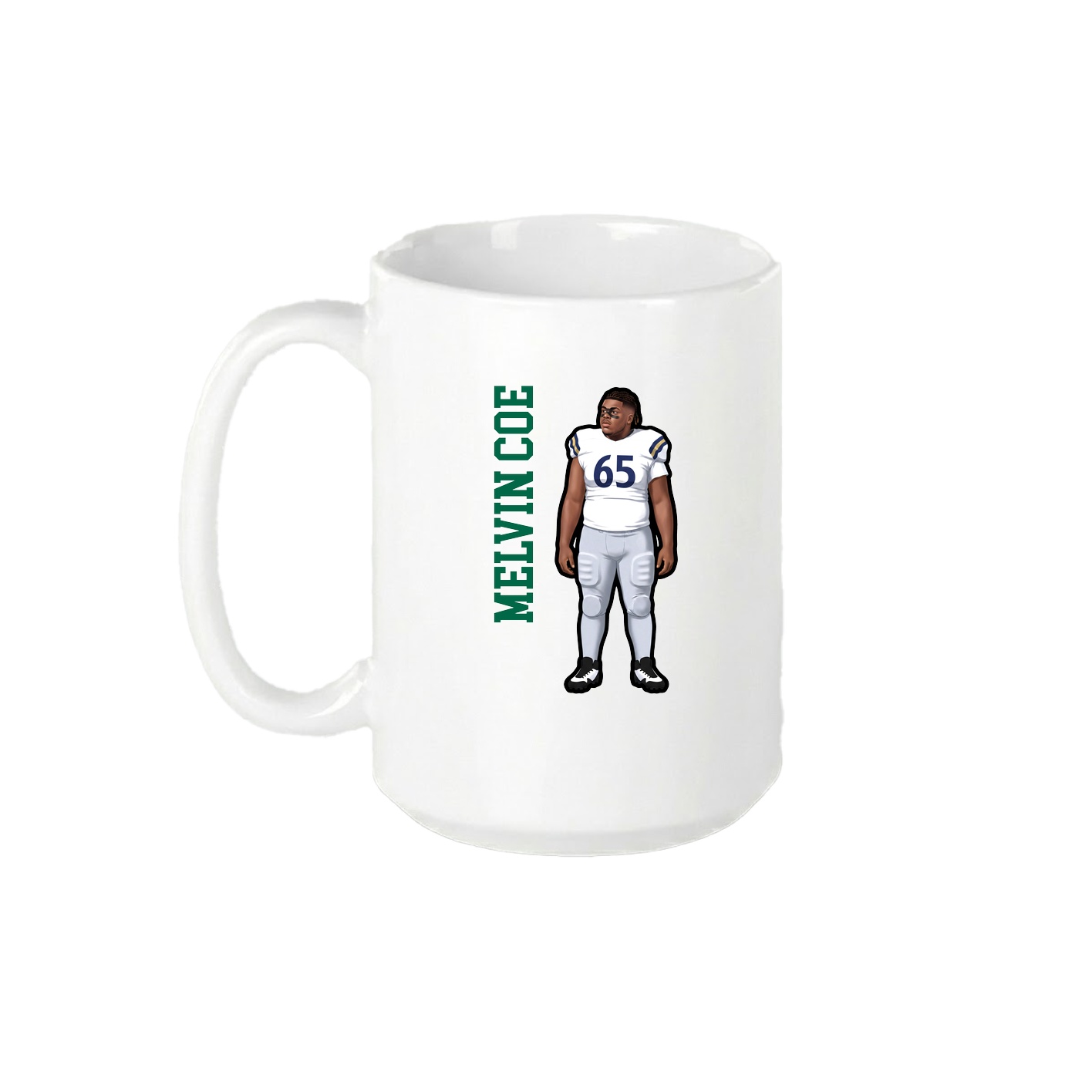 15oz Coffee Mug — Name Vertical in White