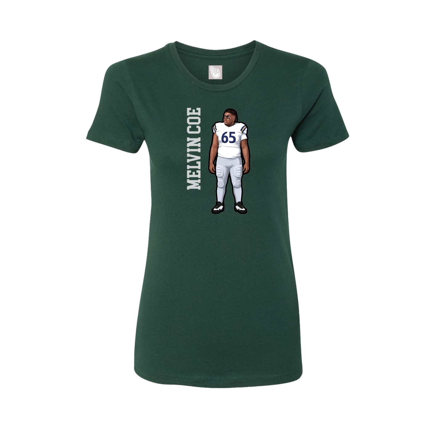 Fitted Women's Tee — Name Vertical in Green