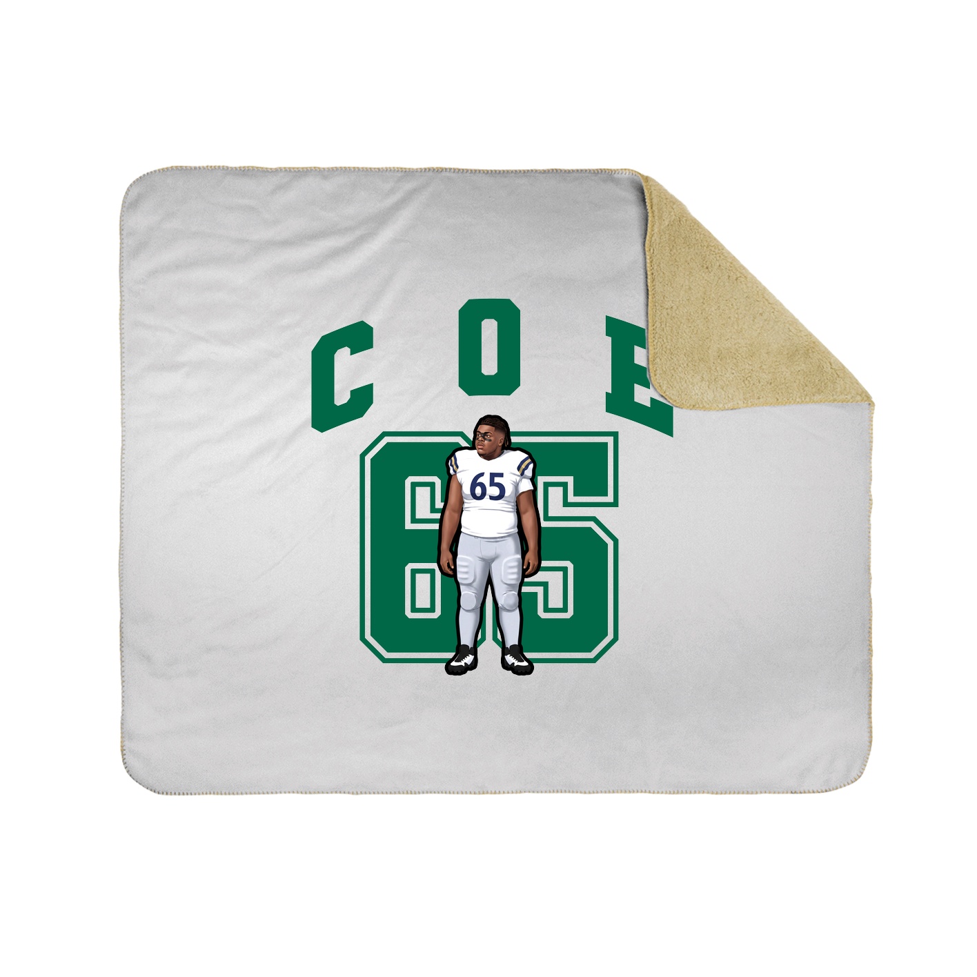 Throw Blanket — Number in White