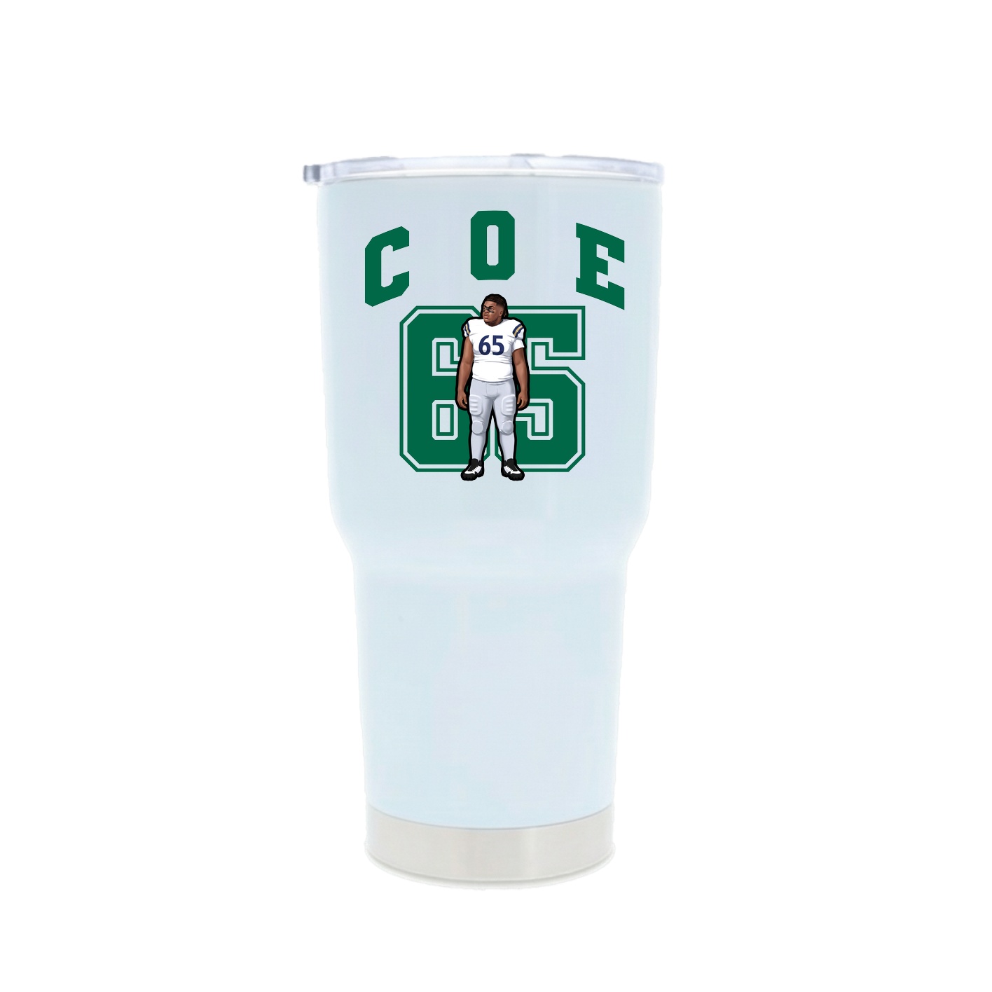 30oz Stainless Steel Tumbler — Number in White