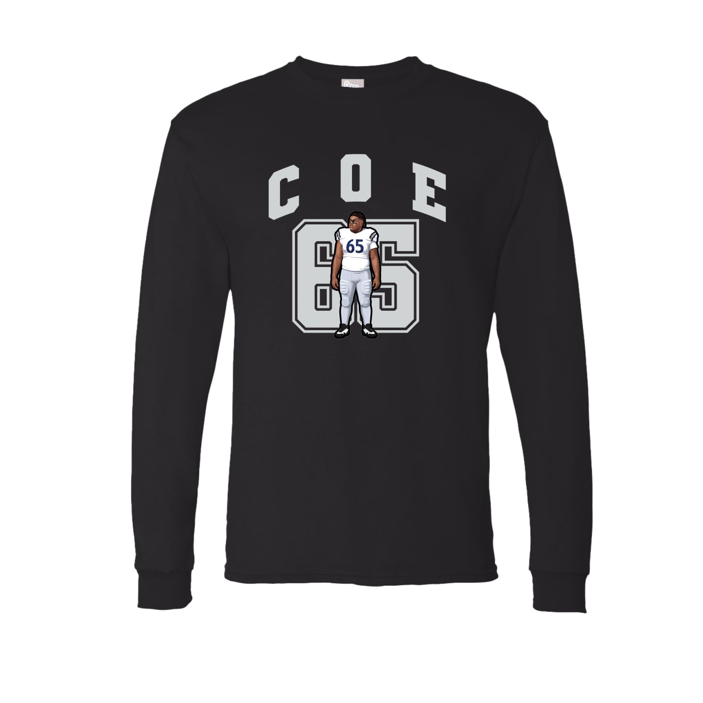 Long Sleeve Tee — Number in Black