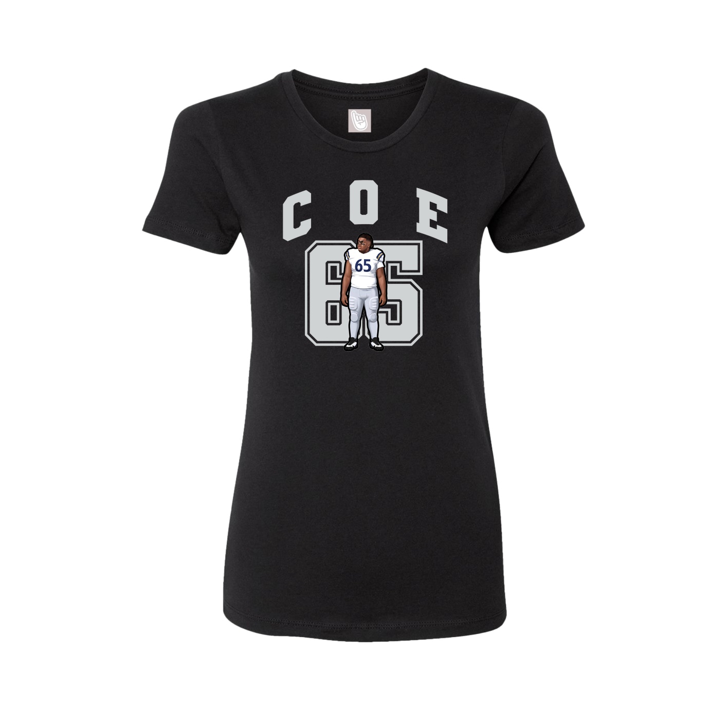 Fitted Women's Tee — Number in Black