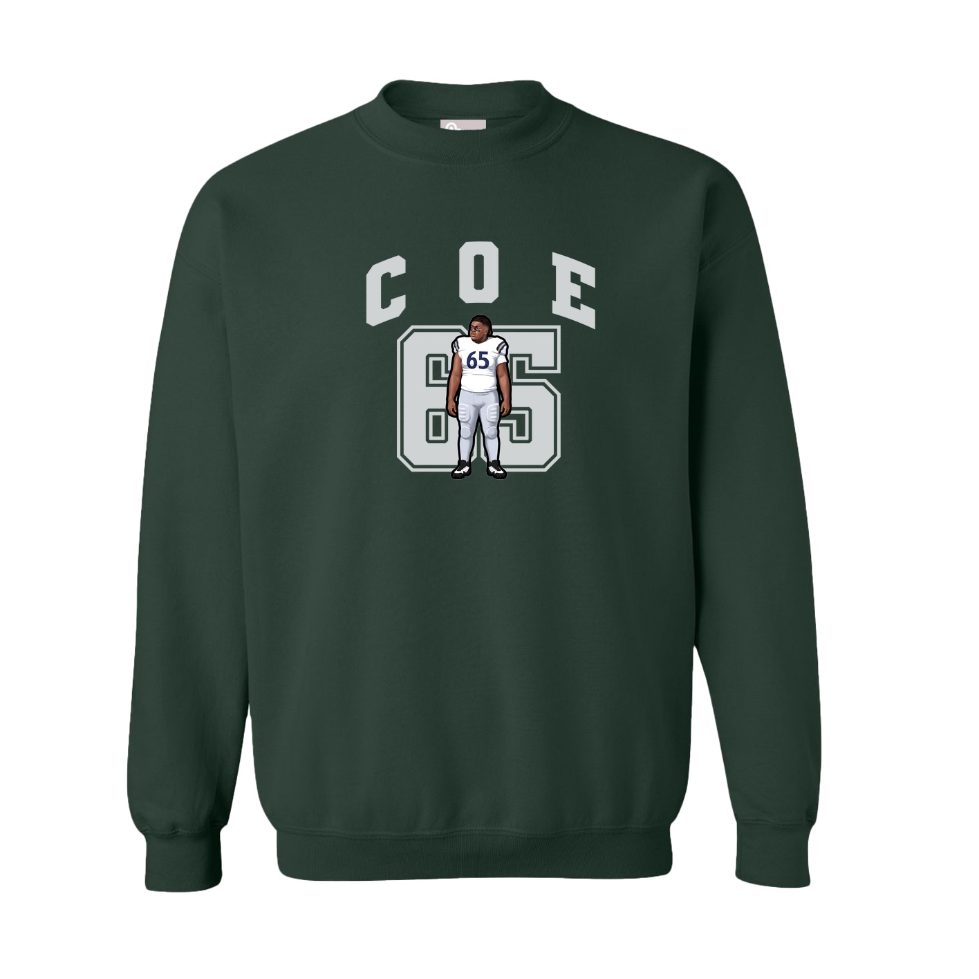 Fleece Crew — Number in Green
