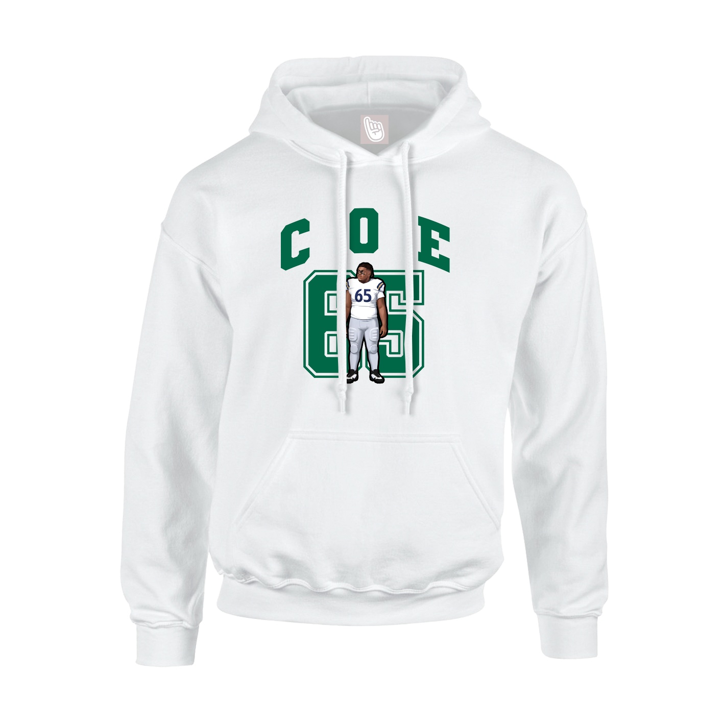 Youth Hoodie — Number in White