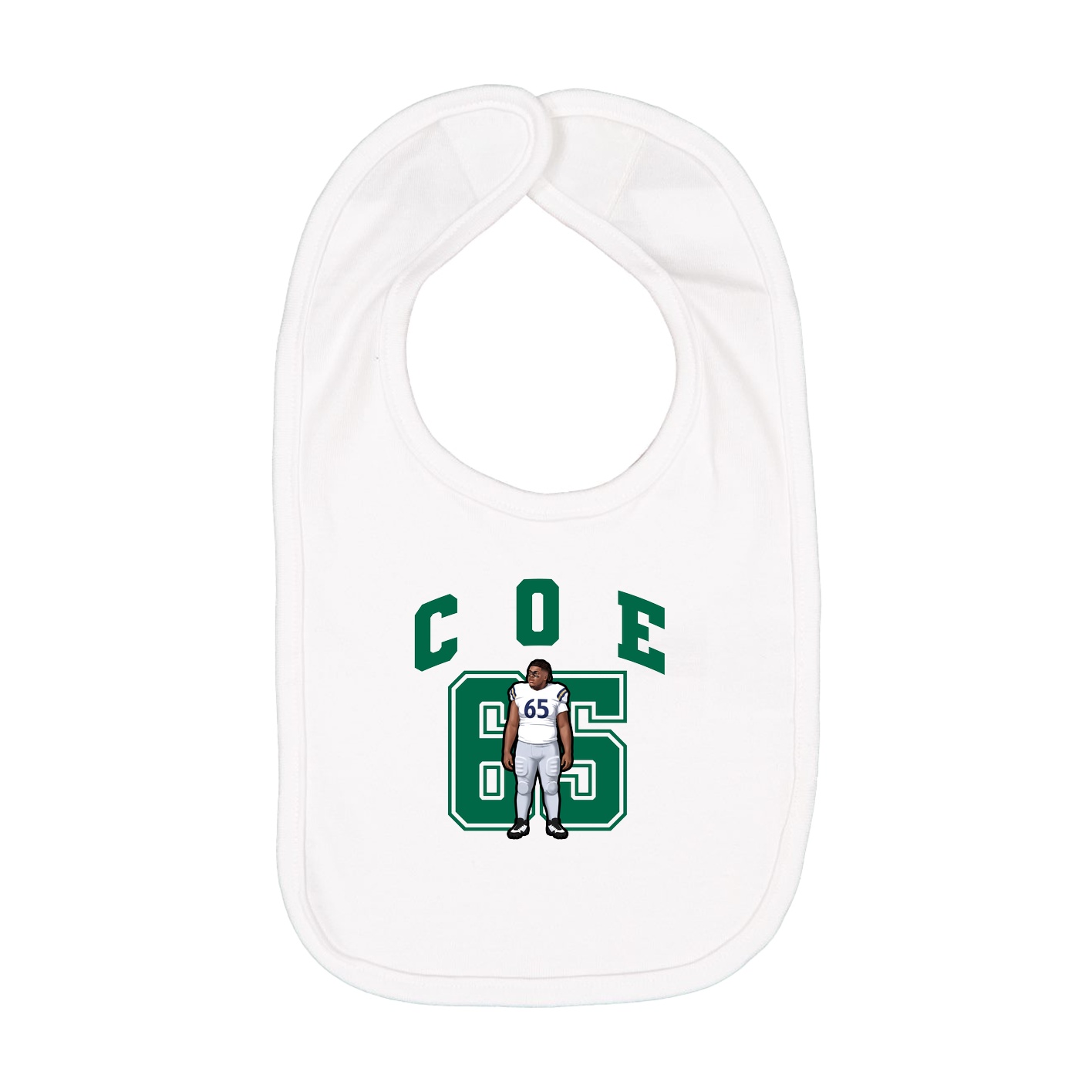 Infant Bib — Number in White
