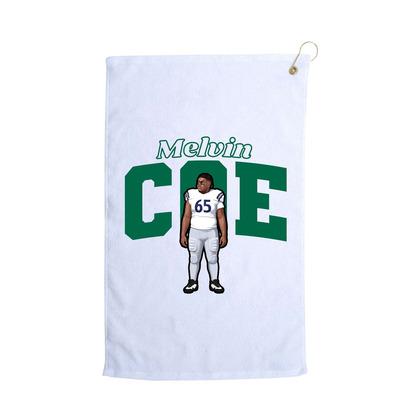 Golf Towel — Name Arch in White