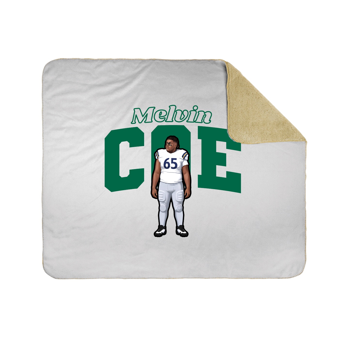 Throw Blanket — Name Arch in White