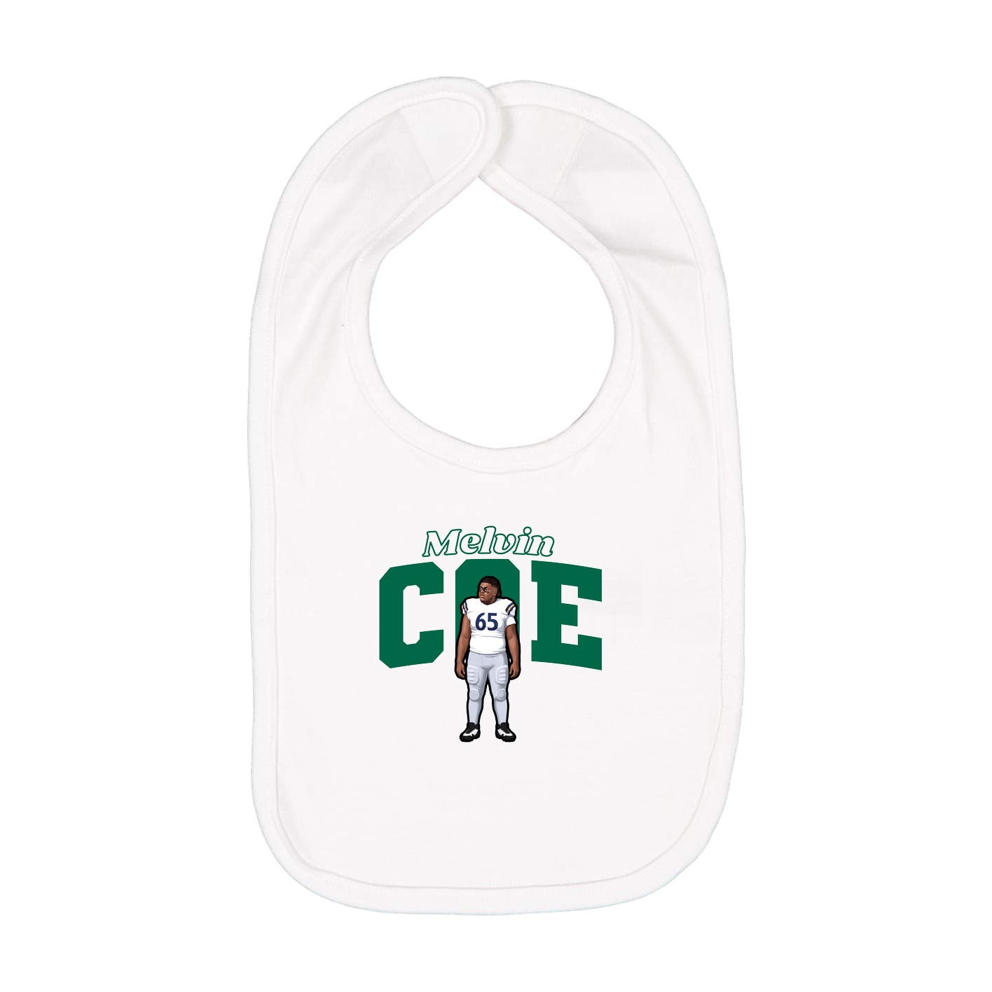 Infant Bib — Name Arch in White