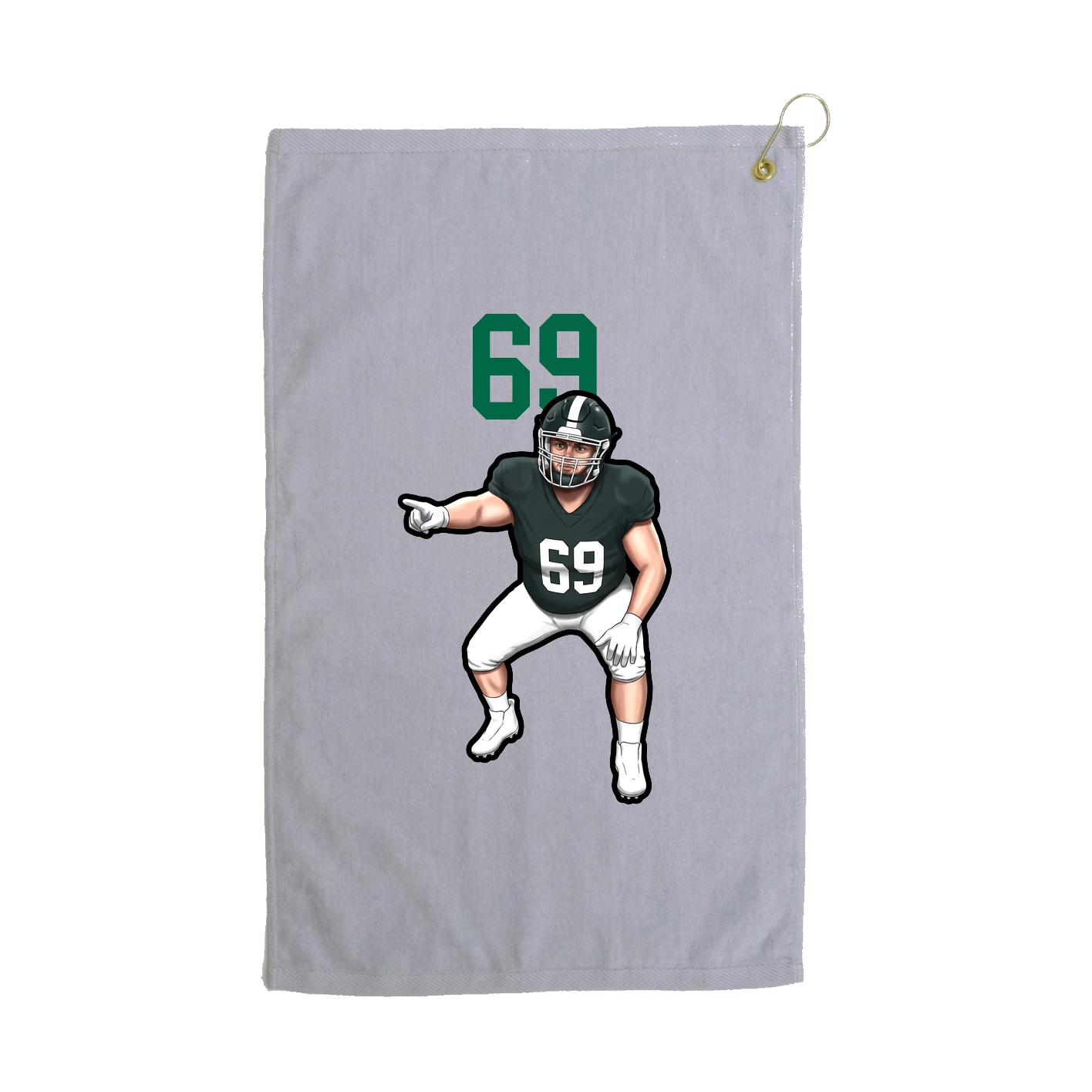 Golf Towel — Number Top in Grey