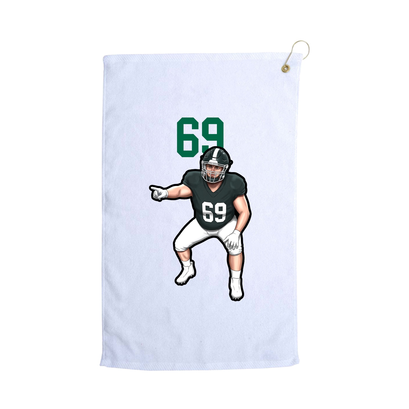 Golf Towel — Number Top in White