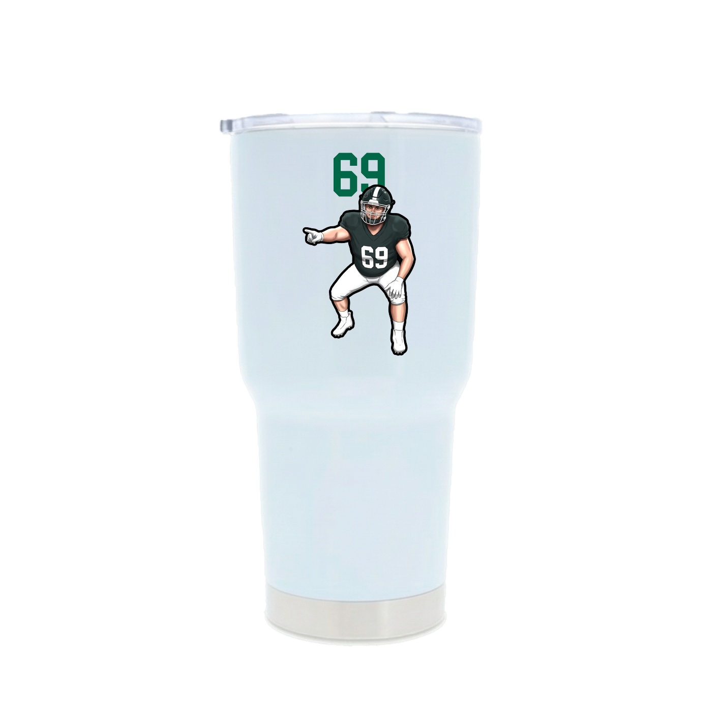 30oz Stainless Steel Tumbler — Number Top in White