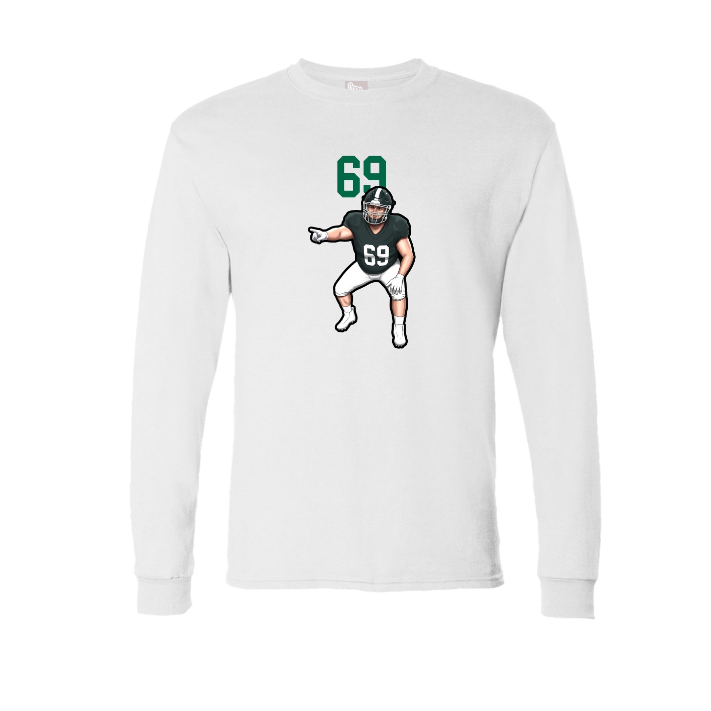 Long Sleeve Tee — Number Top in White