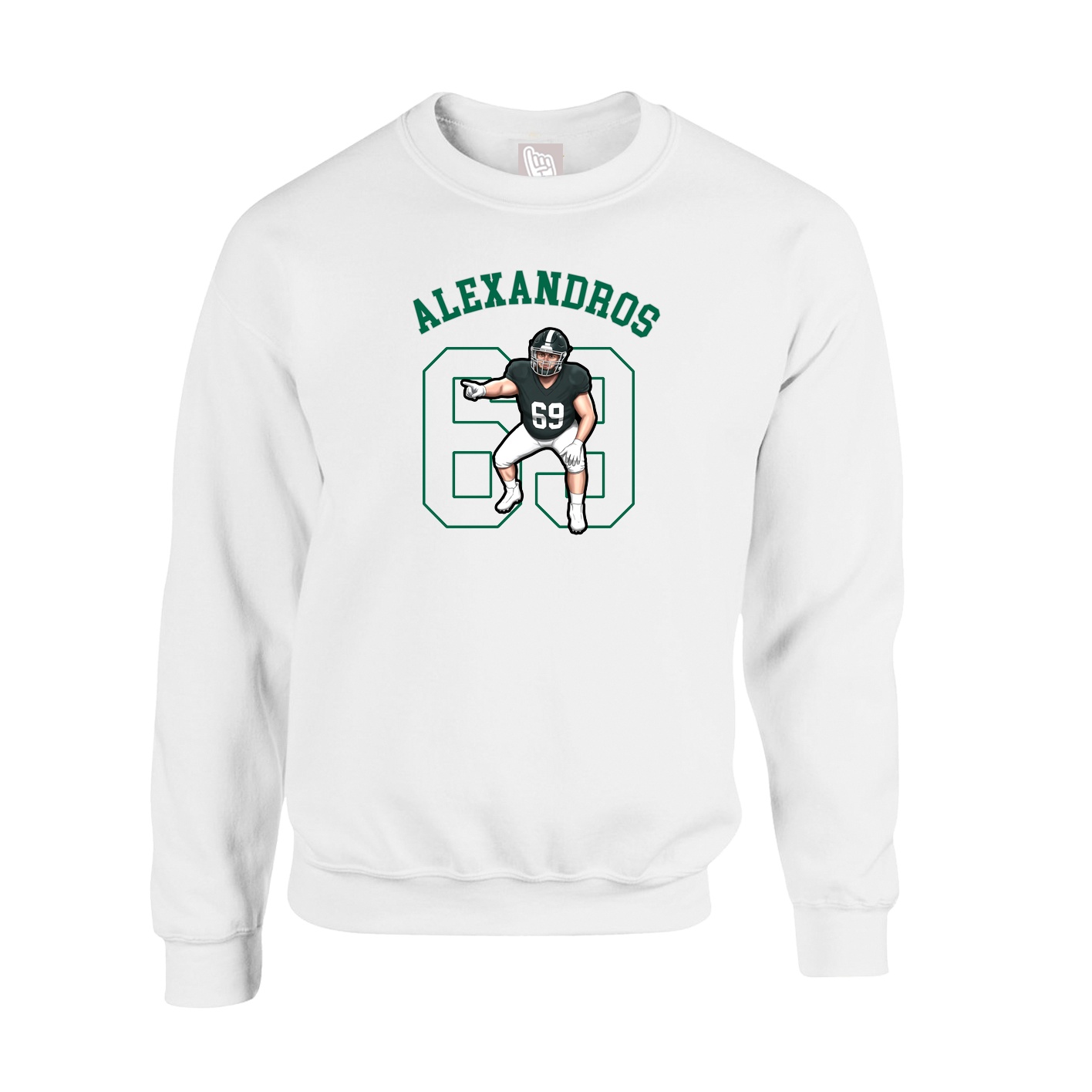 Fleece Crew — Shirsey Arch in White
