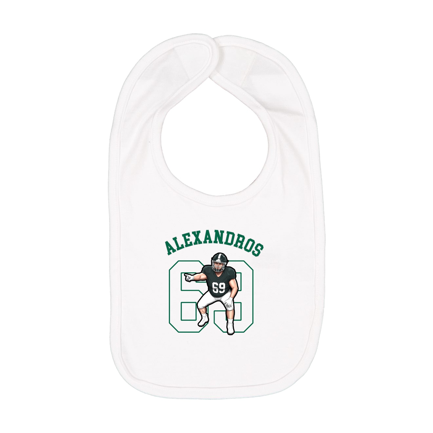 Infant Bib — Shirsey Arch in White