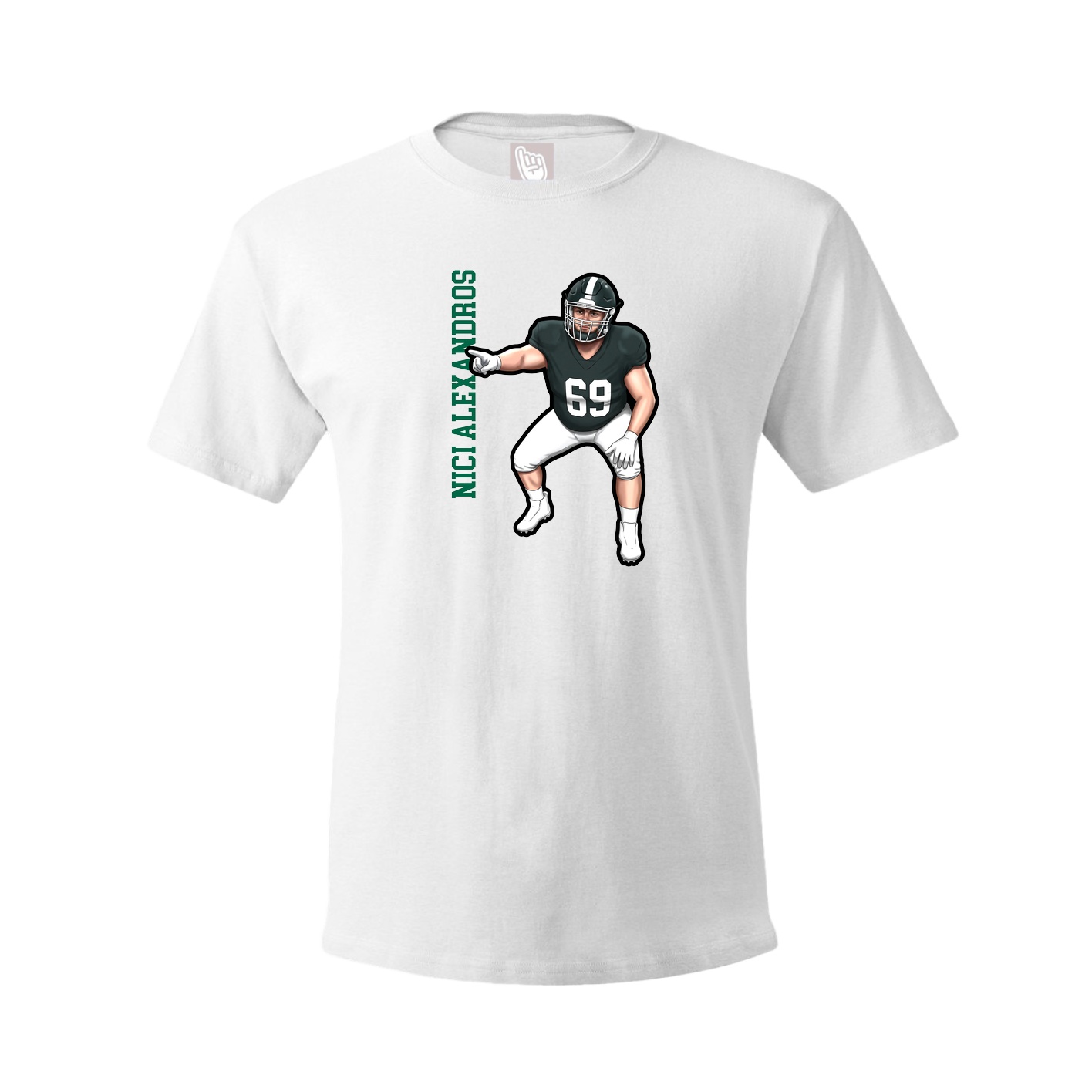 Tee — Name Vertical in White